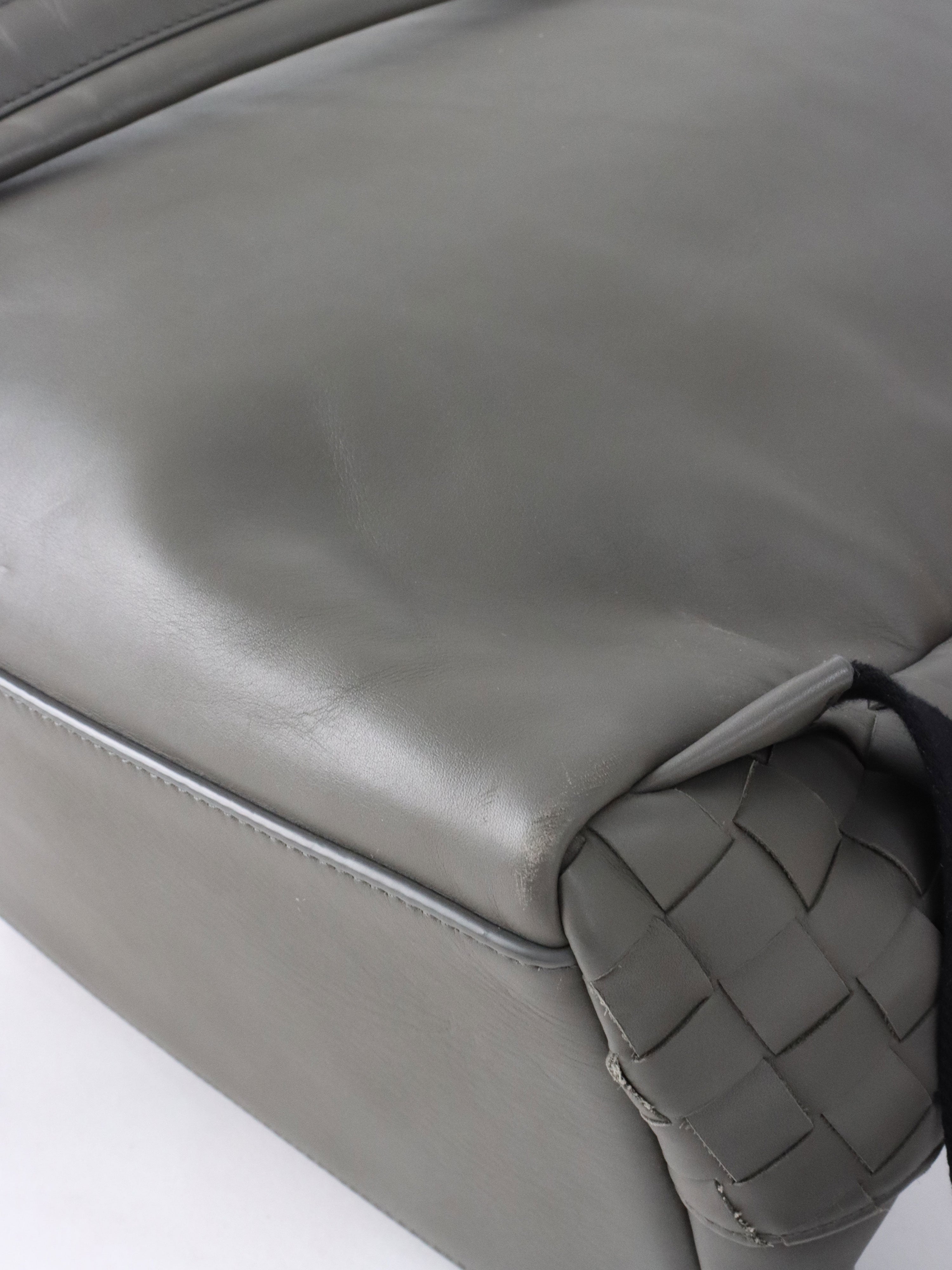 Bottega Veneta Grey Intrecciato Leather Backpack