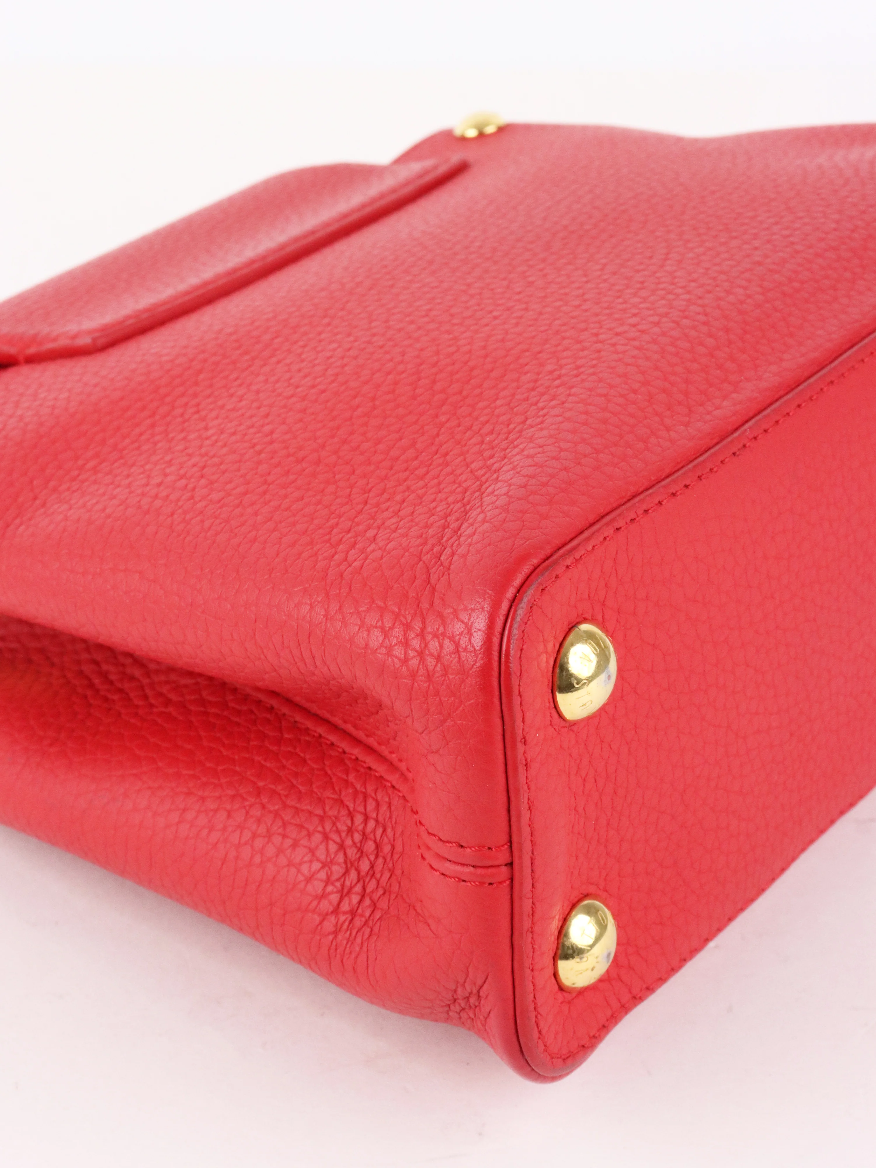 Louis Vuitton Red Capucines BB GHW