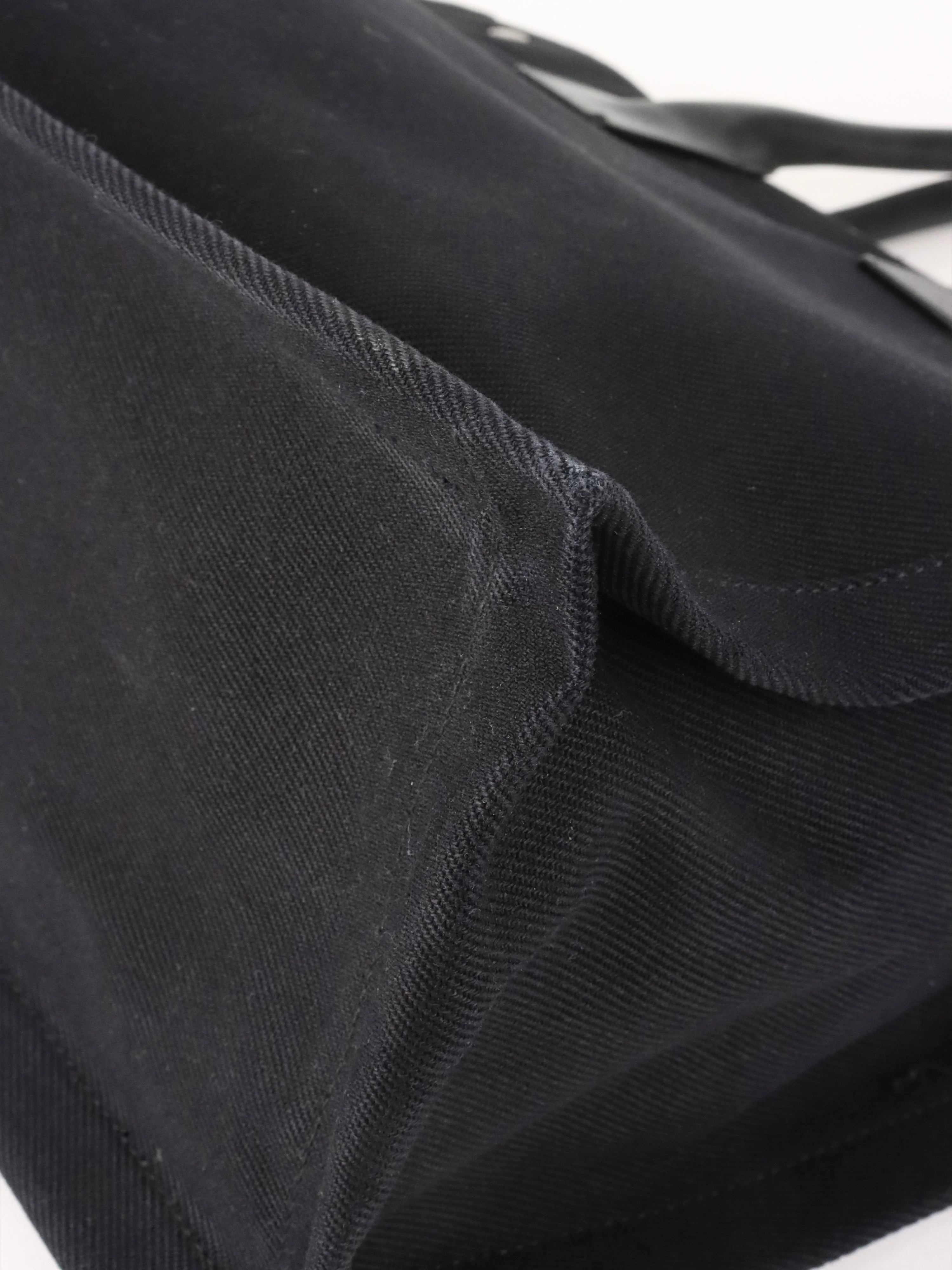 Saint Laurent Black Canvas Rive Gauche Large Tote Bag