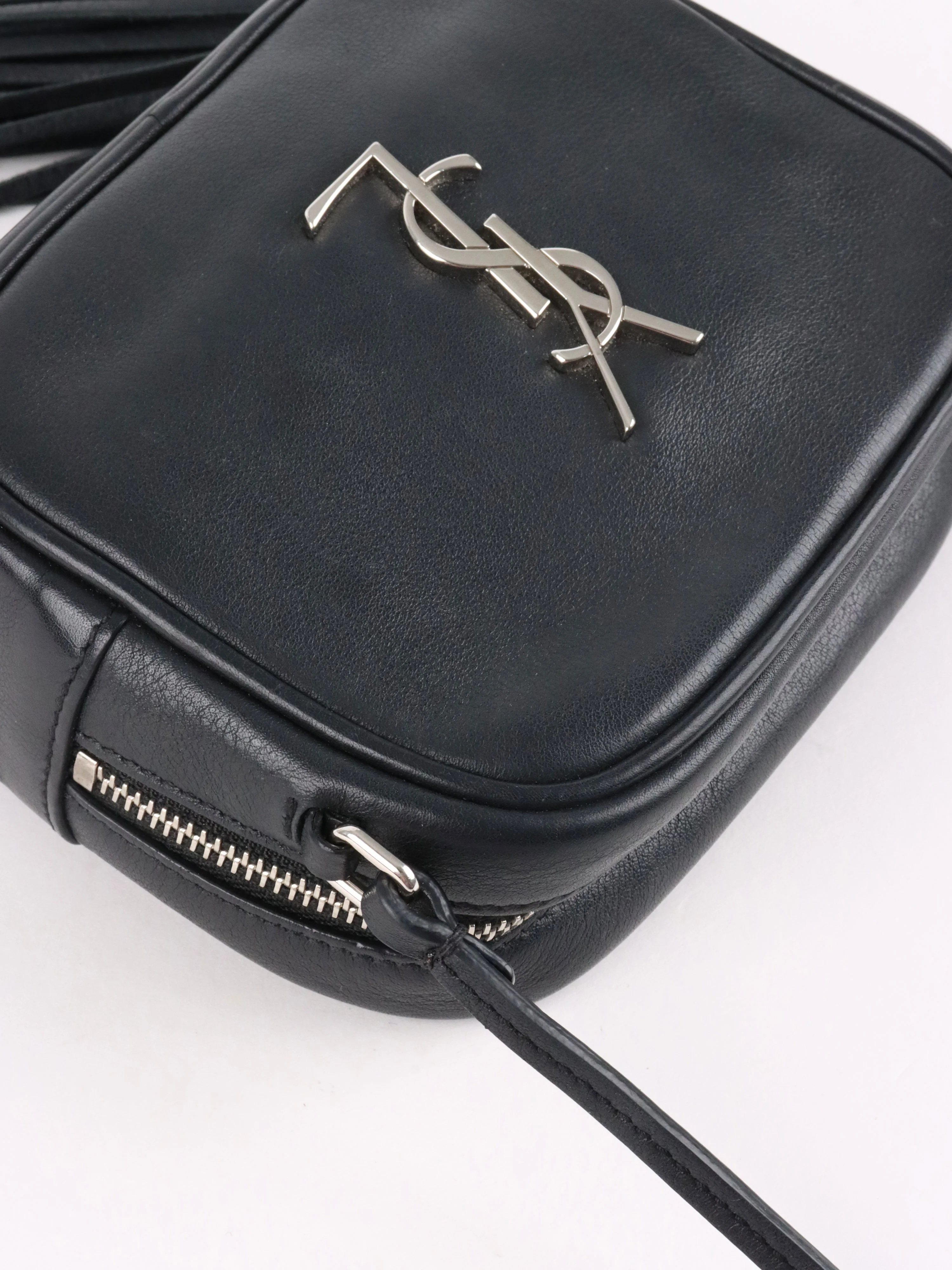 Saint Laurent Black Mini Blogger Tassel Crossbody Bag