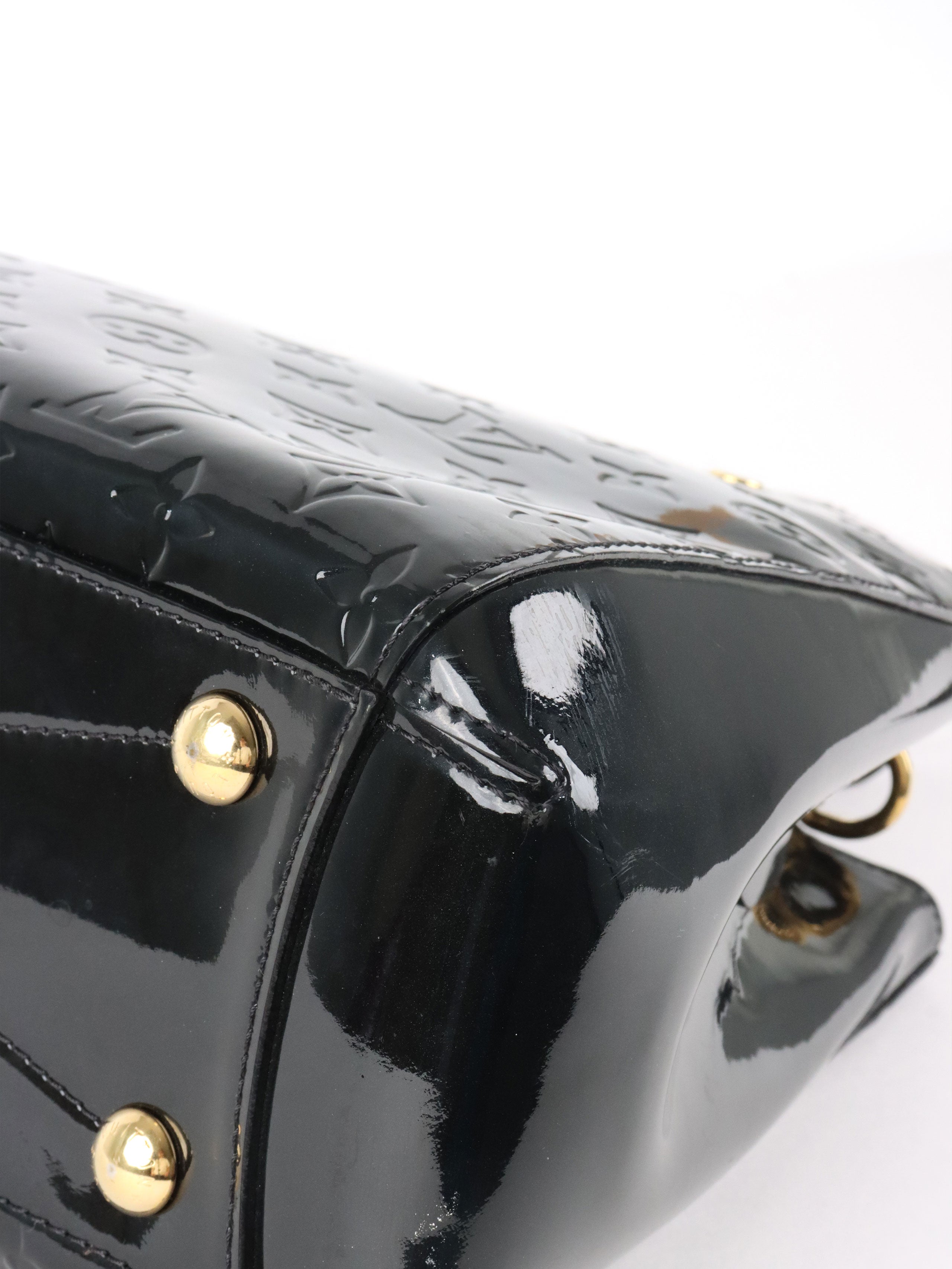 Louis Vuitton Black Monogram Vernis Montaigne MM Satchel Bag