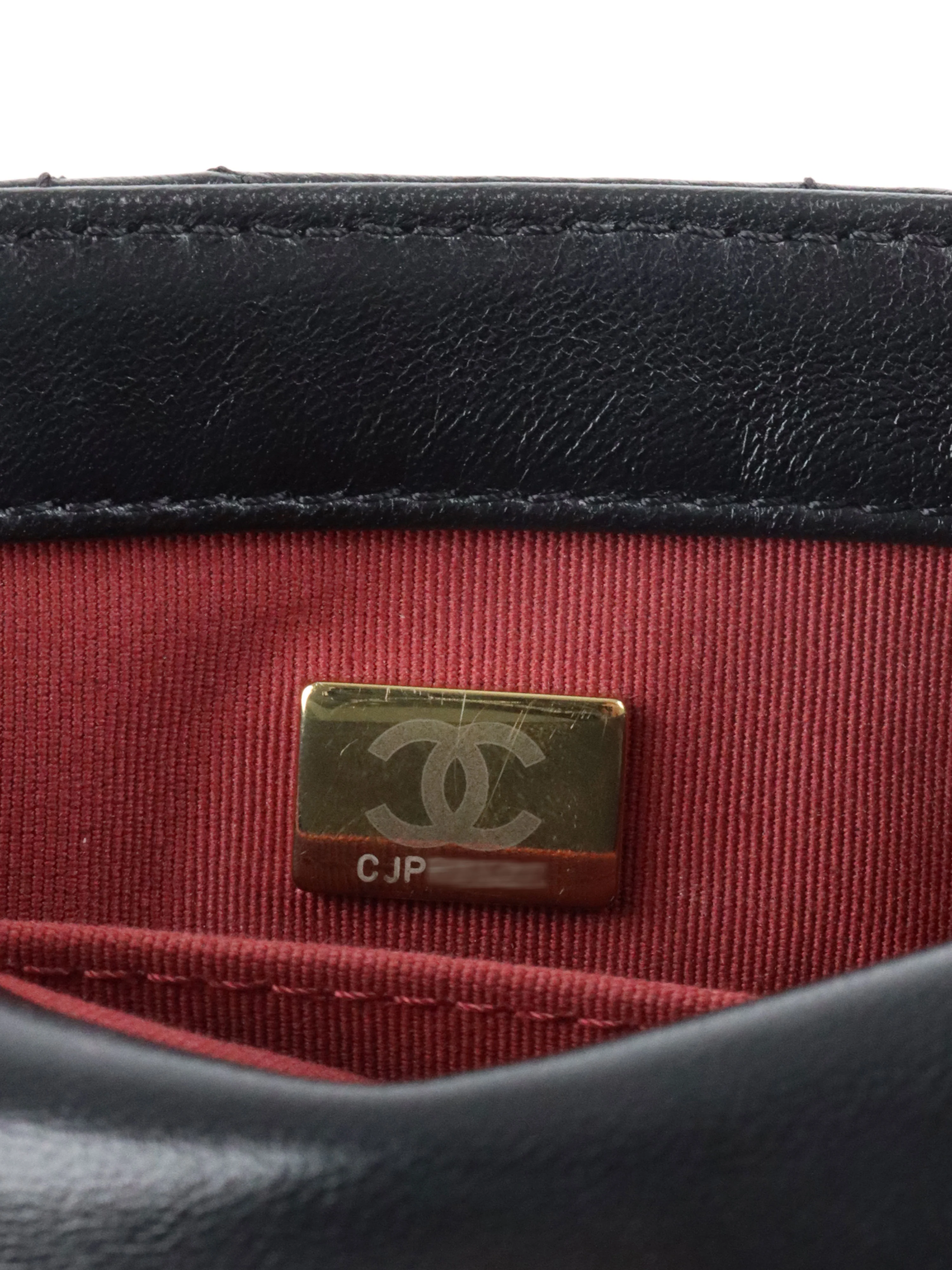 Chanel 21B Black Lambskin Quilted Mini Square Flap Bag GHW