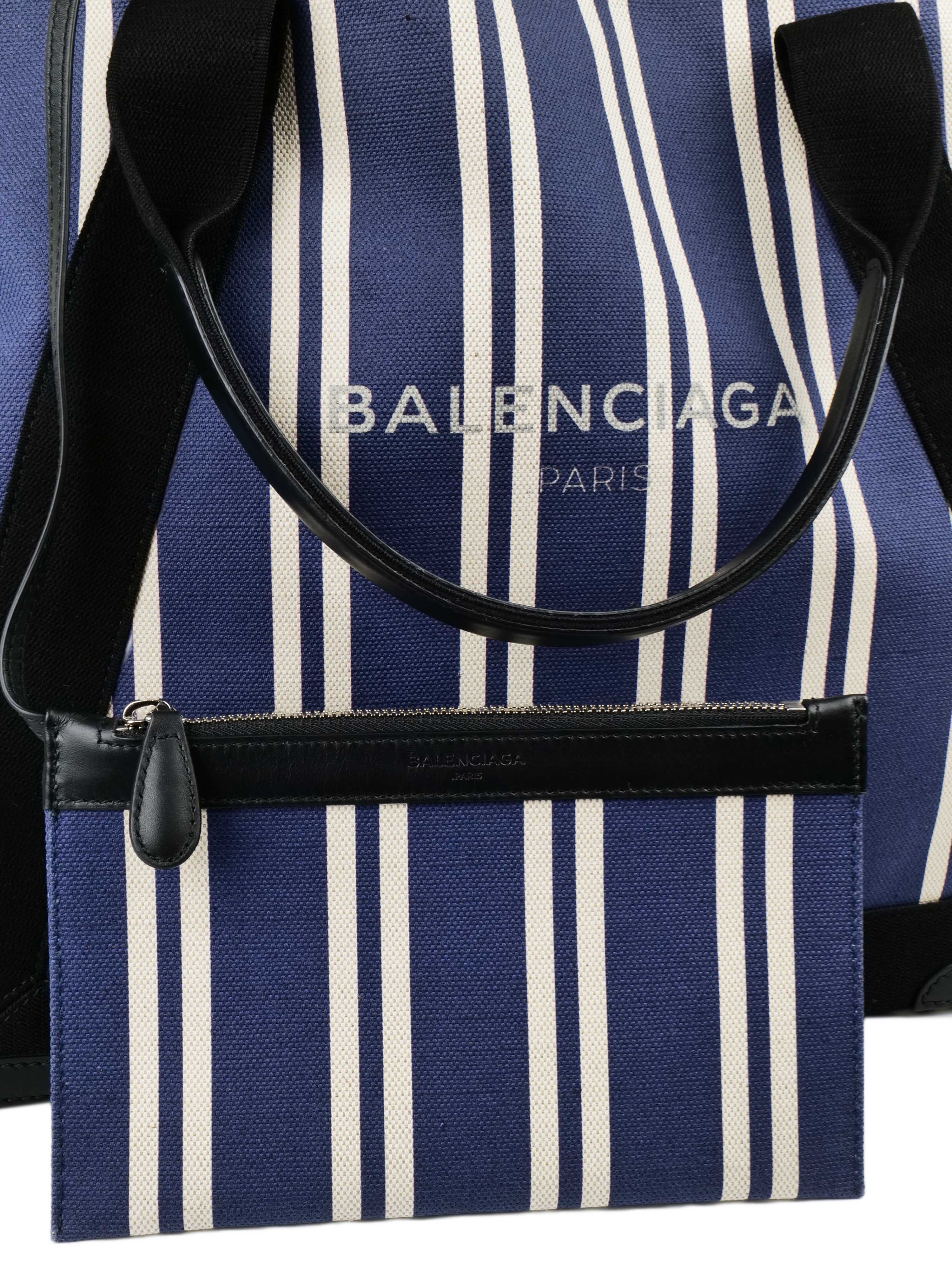 Balenciaga Blue and White Shopping Tote.