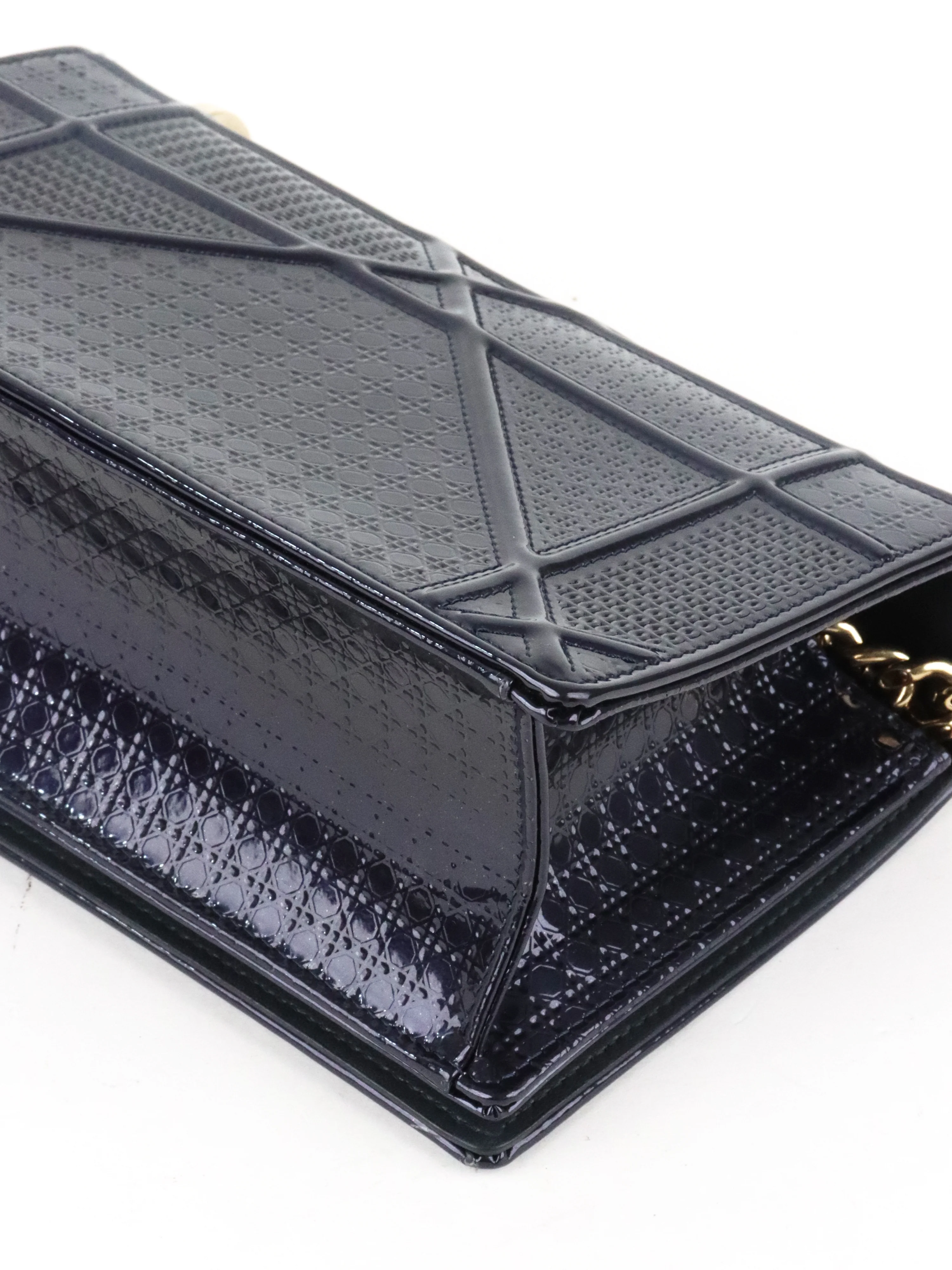 Dior Small Metallic Navy Diorama Bag LGHW