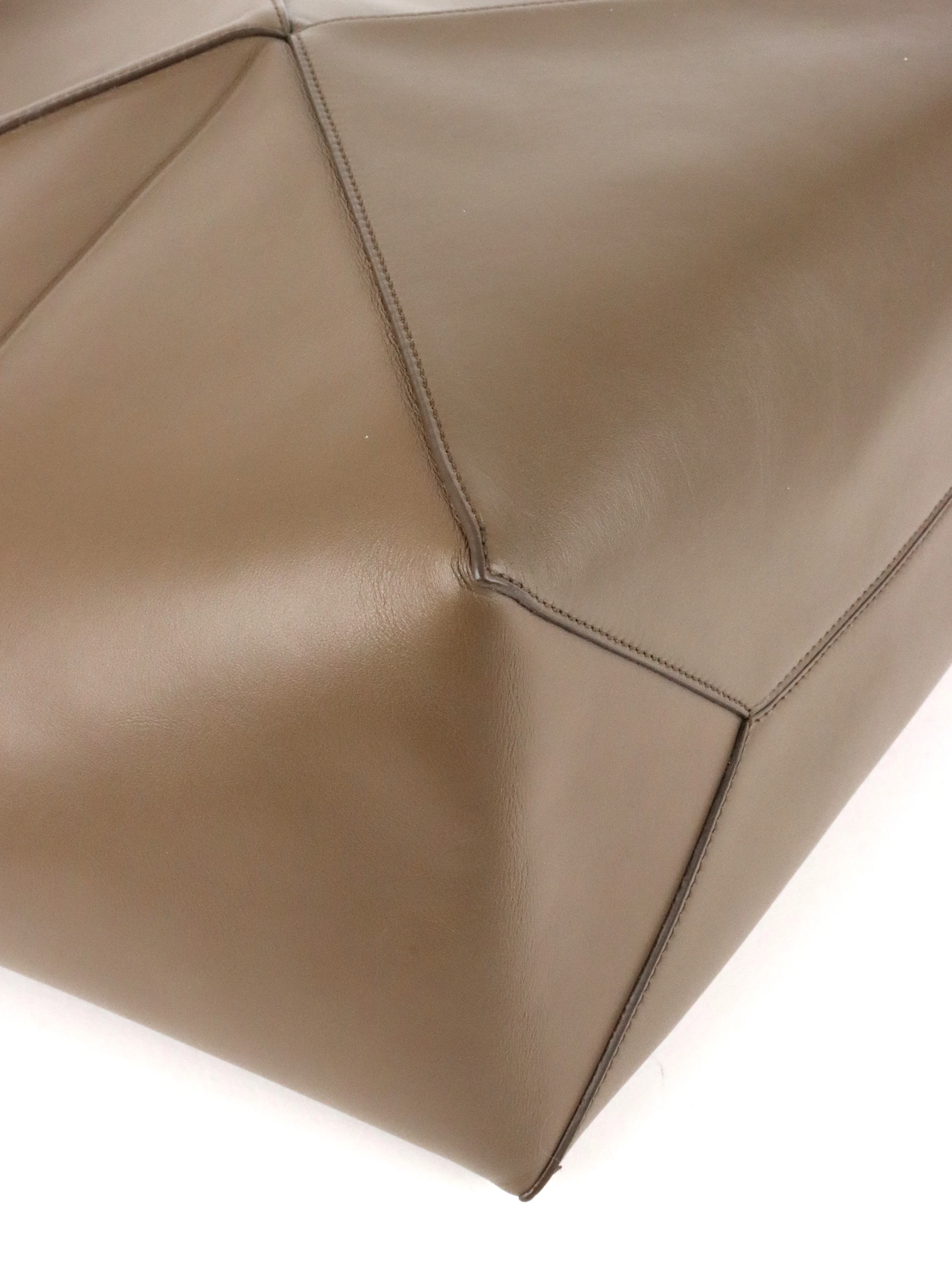Loewe Large Dark Brown Puzzle Panelled Leather Tote Bag
