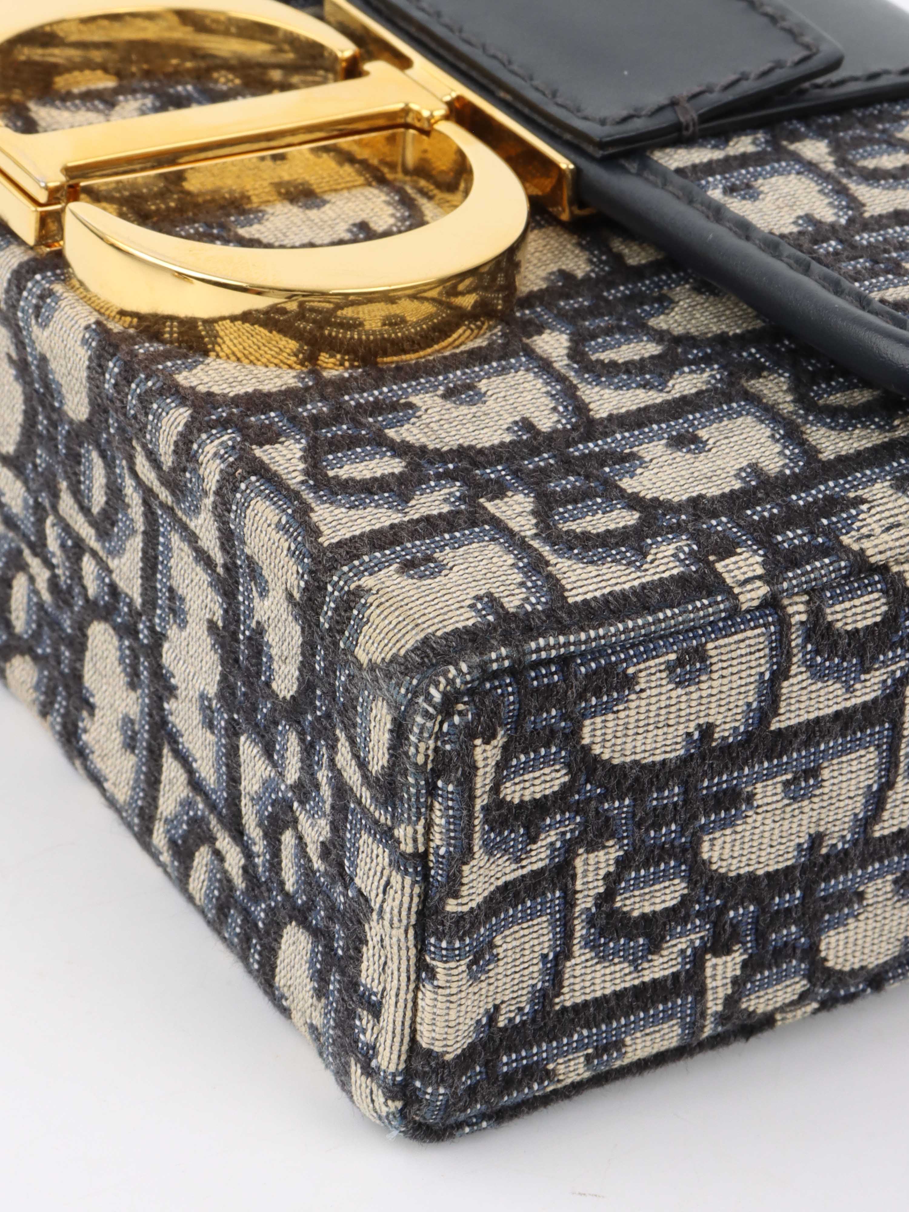 Dior 30 Montaigne Blue Oblique Jacquard Box Bag.