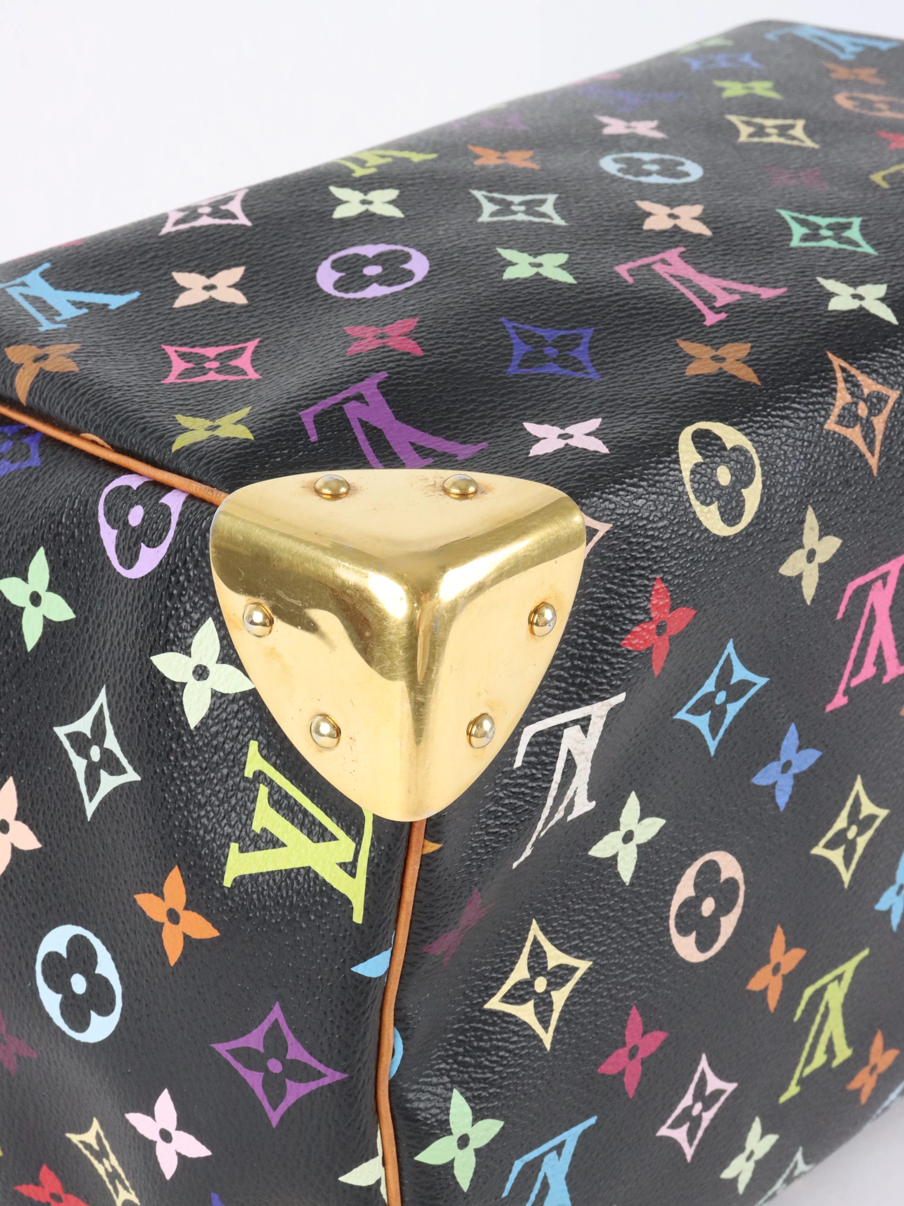 Louis Vuitton x Takashi Murakami Limited Edition Black Monogram Multicolor Speedy 30