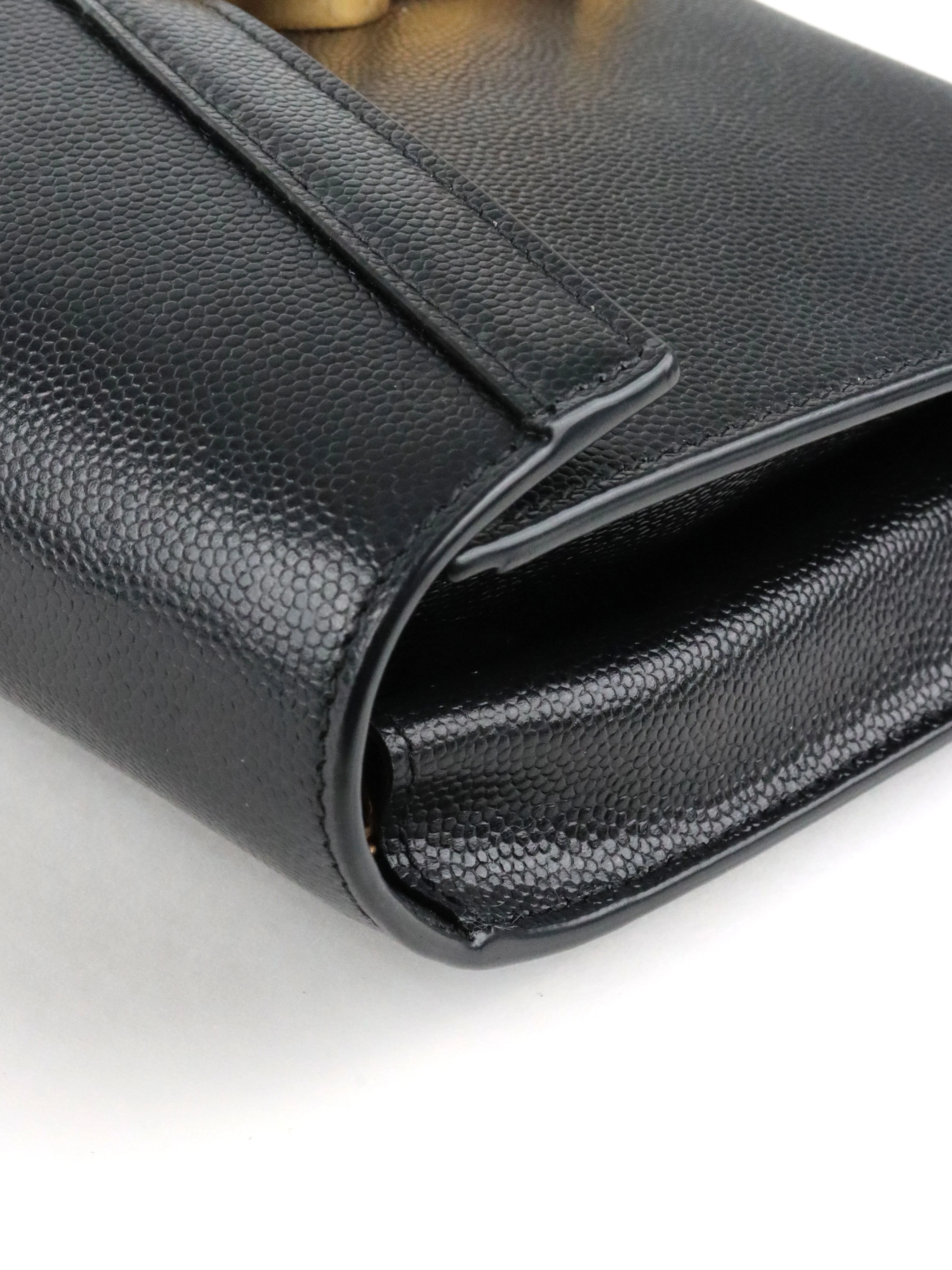 Saint Laurent Black Cassandra Wallet on Chain