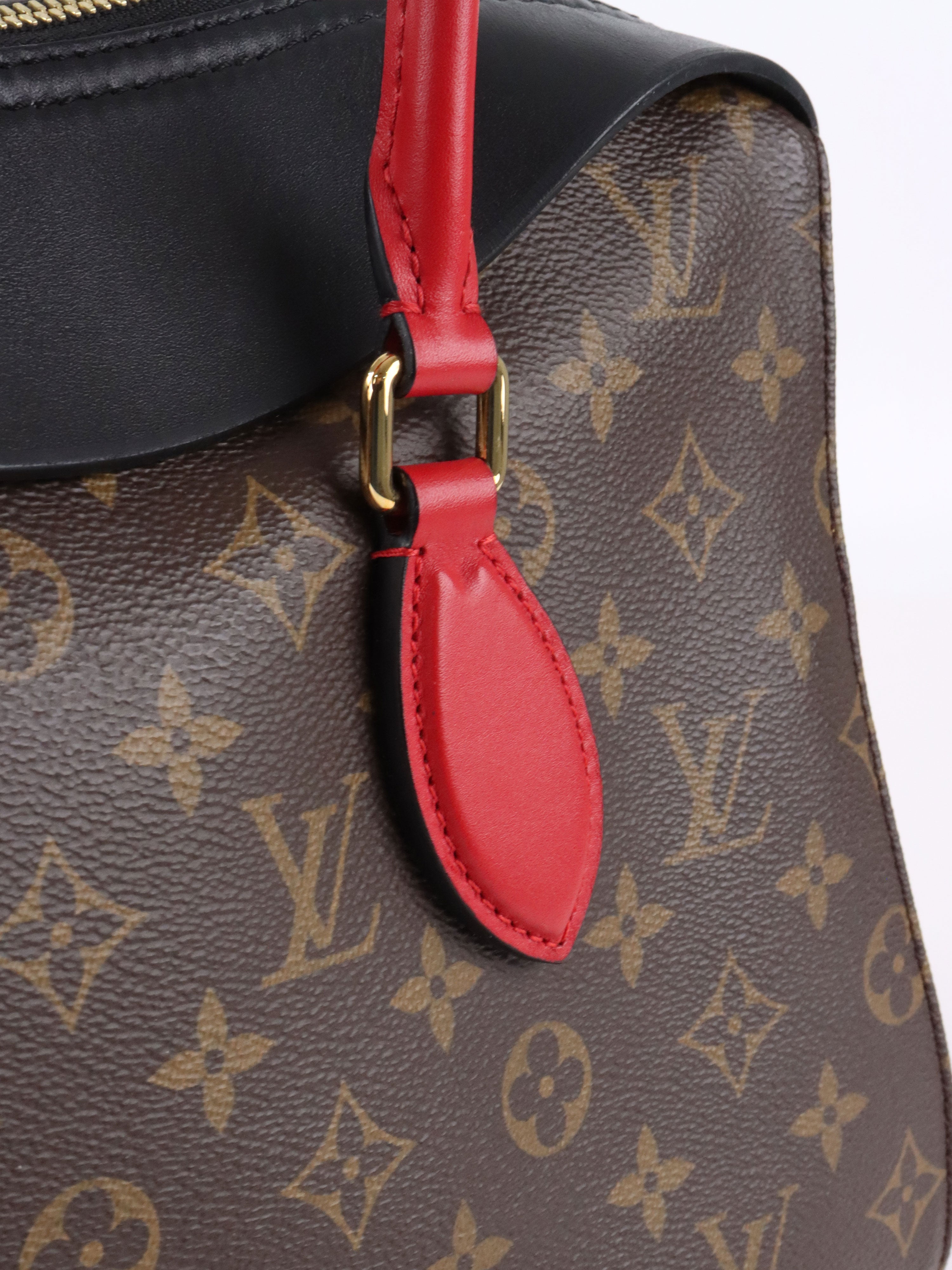 Louis Vuitton Black  Red Monogram Tuileries Bag