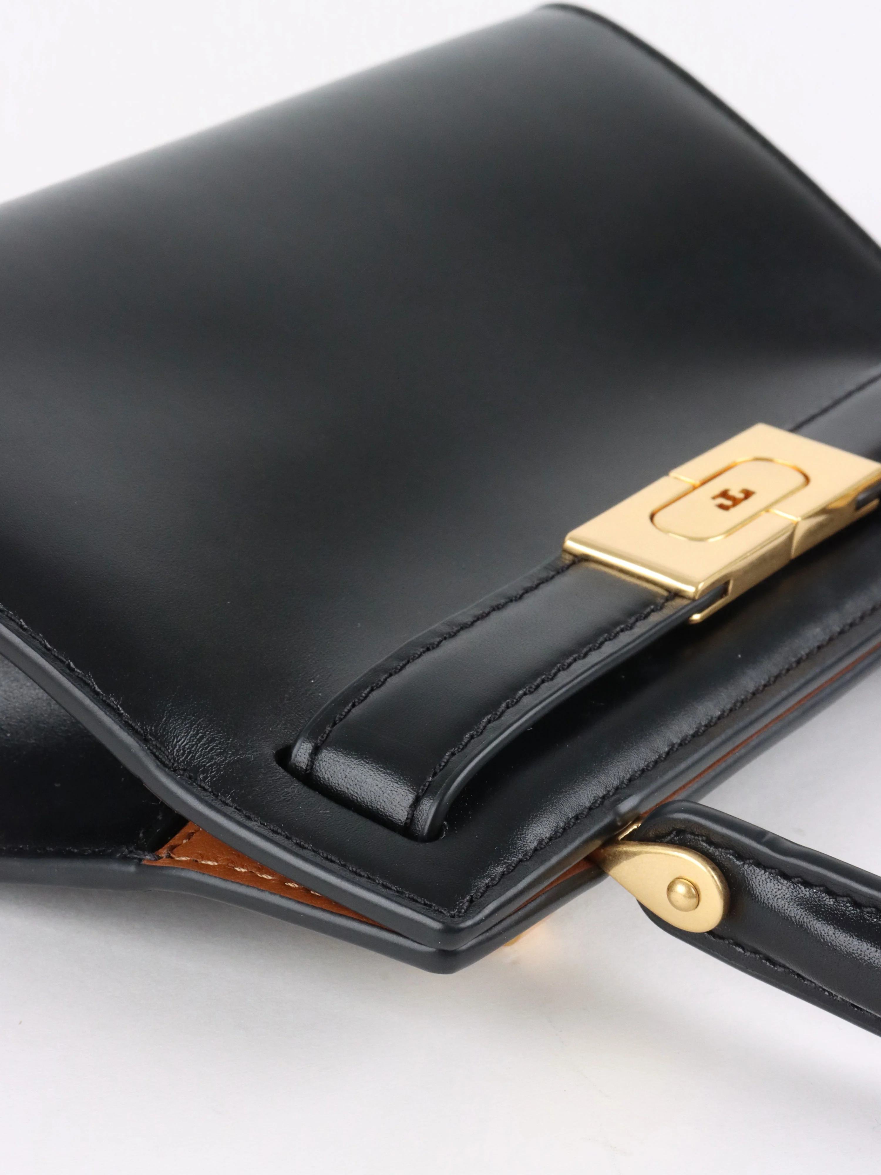 Tory Burch Black Mini Lee Radziwill Top Handle Bag GHW