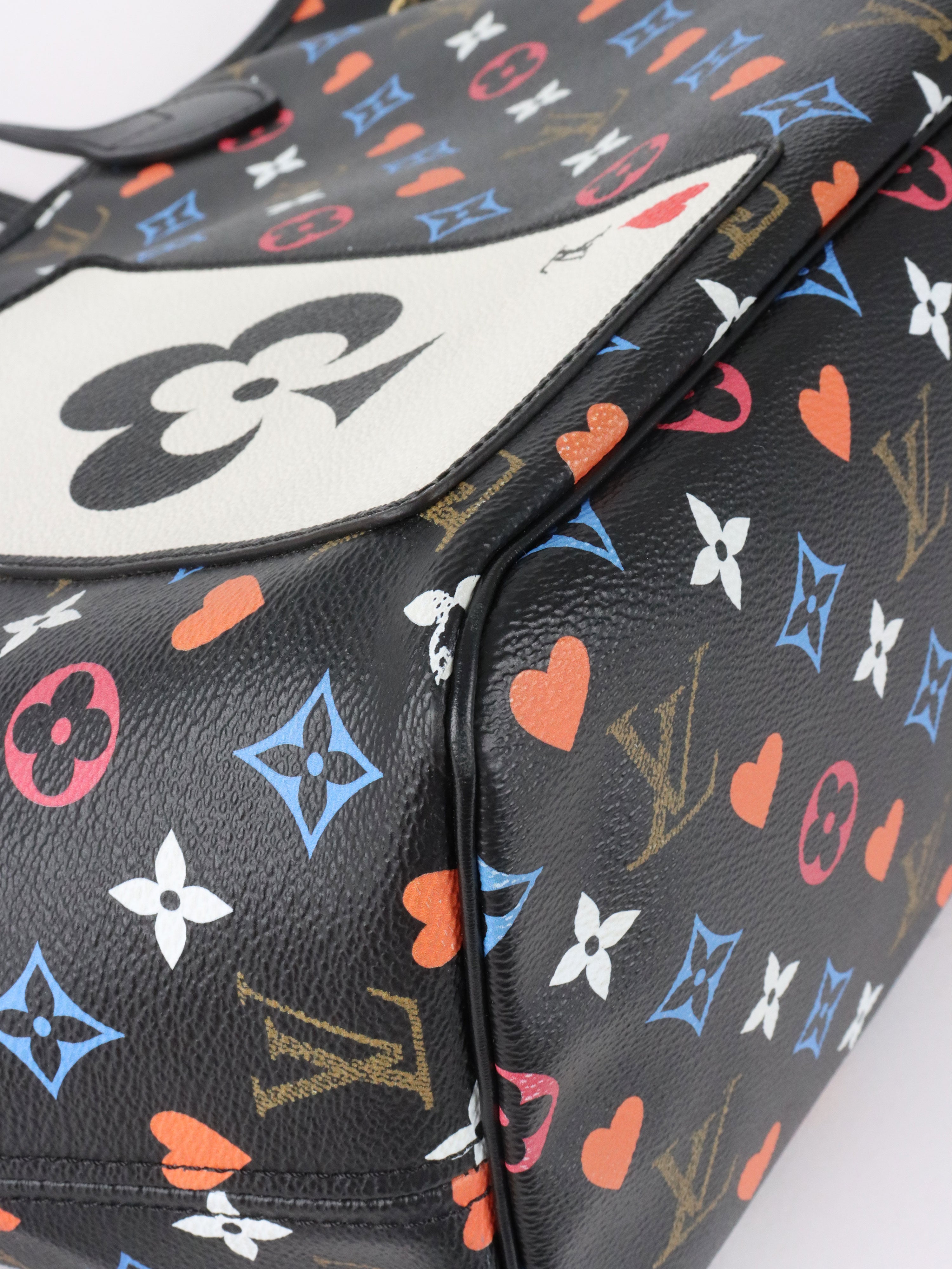 Louis Vuitton Black Multicolour Game On Neverfull MM Tote Bag