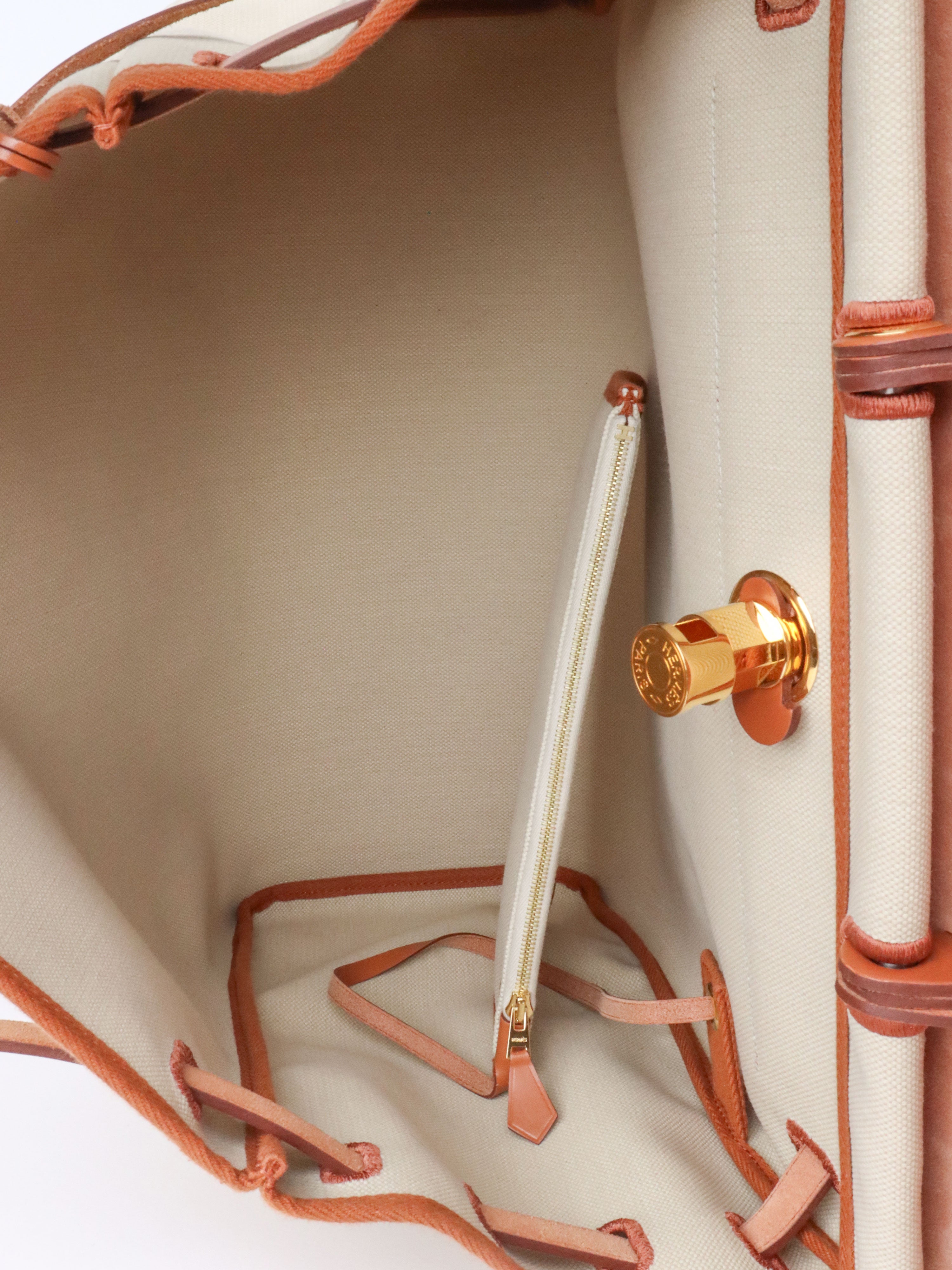 Hermes Ecru/ Beige/ Fauve Herbag Messenger 39 Bag