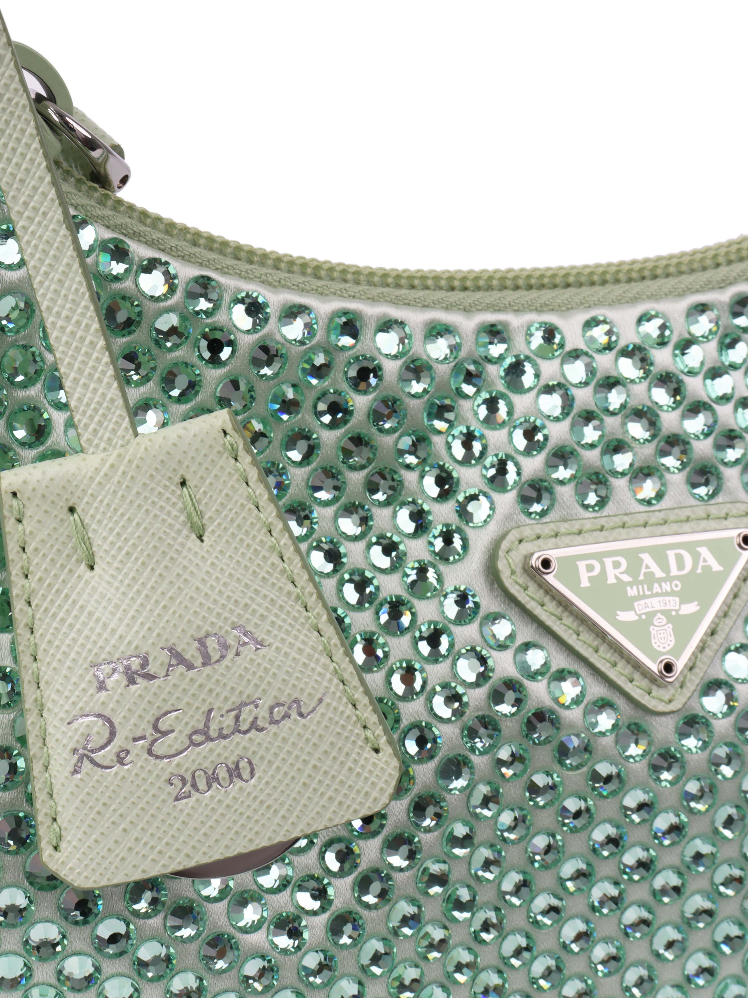 Prada Mint Green Crystal Re-Edition 2000 Shoulder Bag.