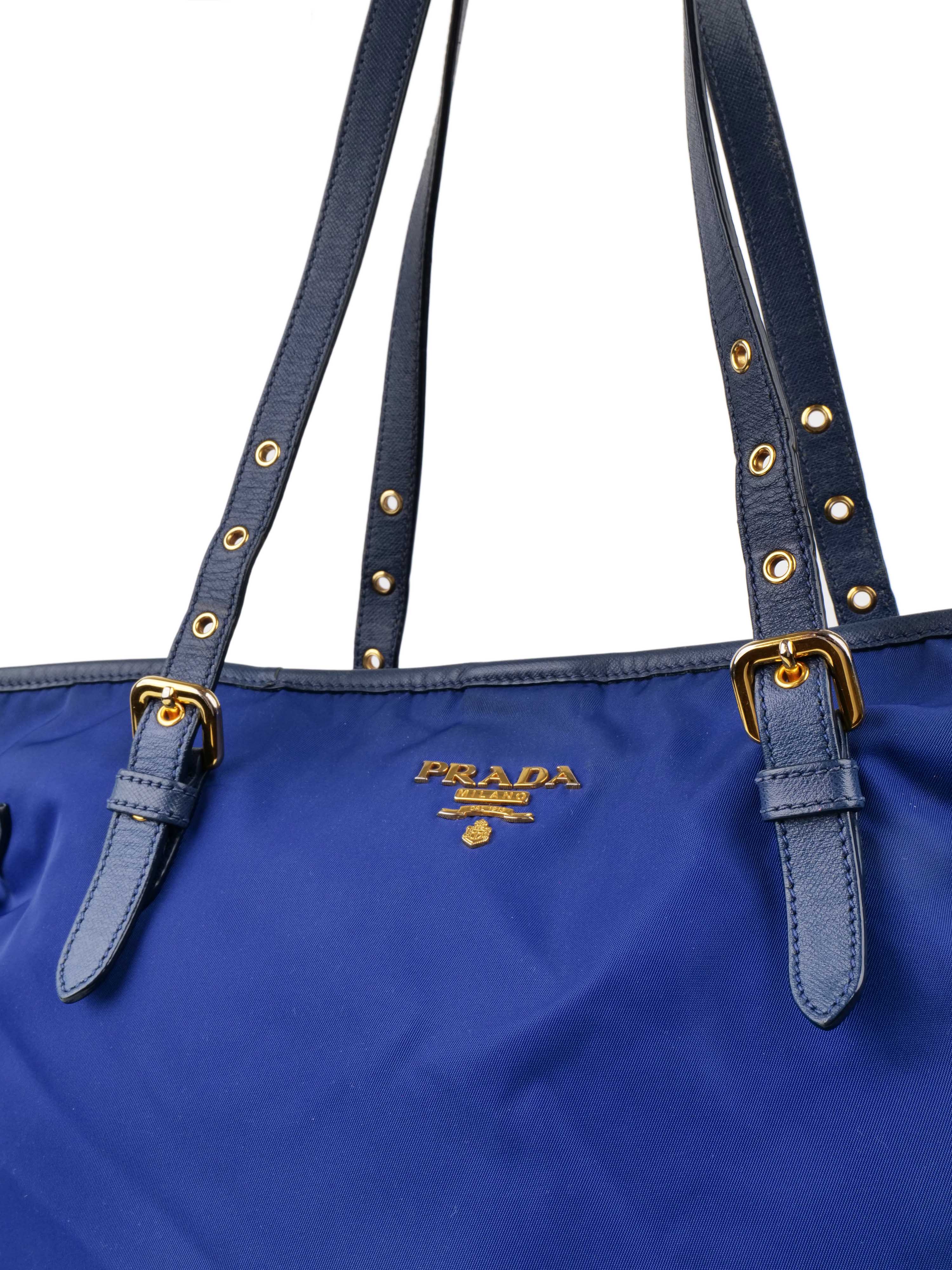 Prada Blue Nylon Tote.