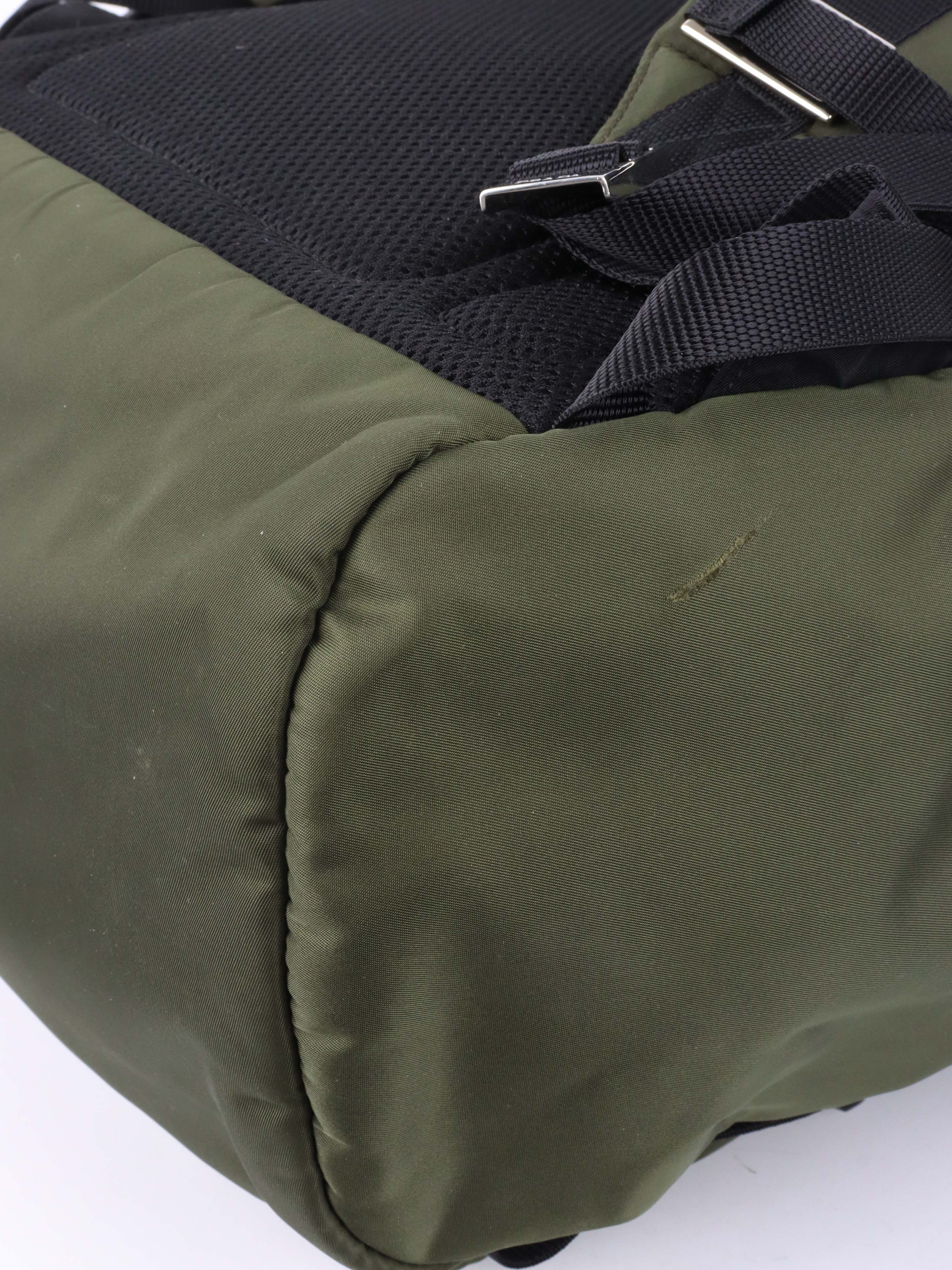 Prada Green Nylon Buckled Backpack.