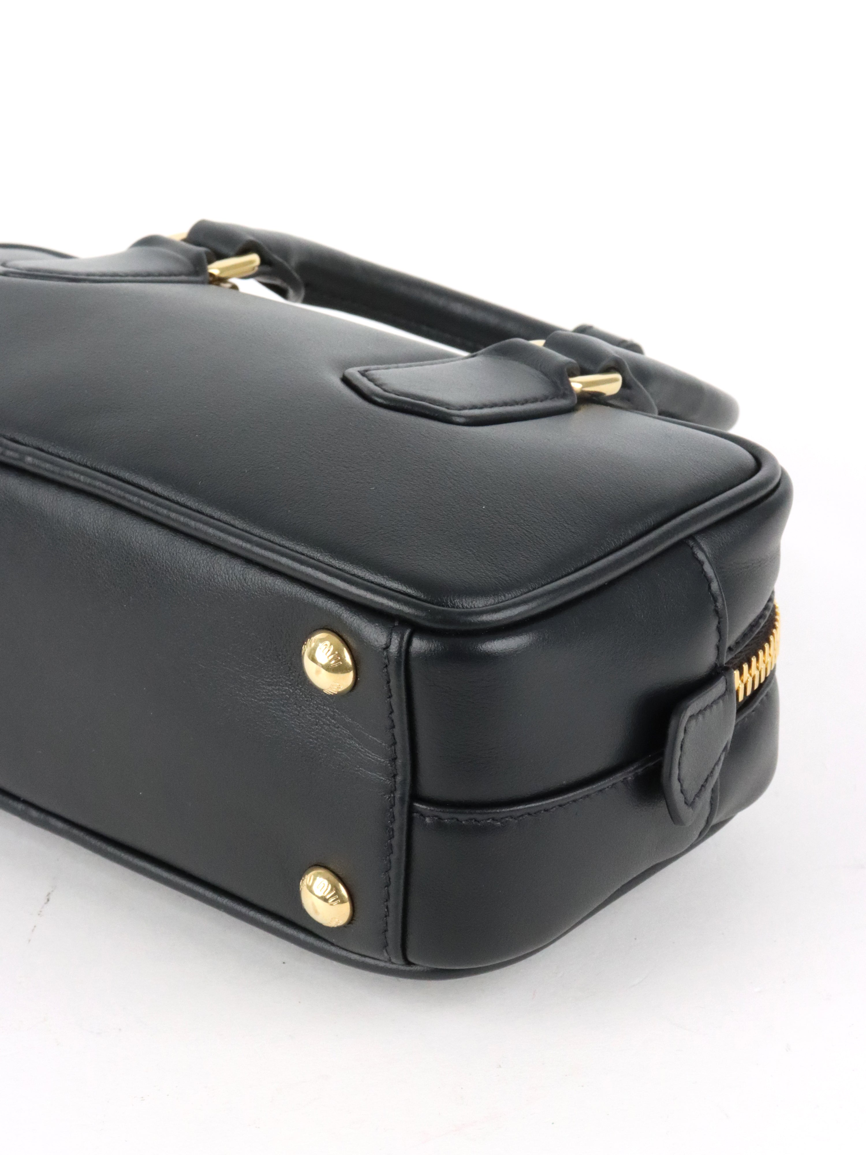 Miu Miu Black Small Arcadie Leather Bag
