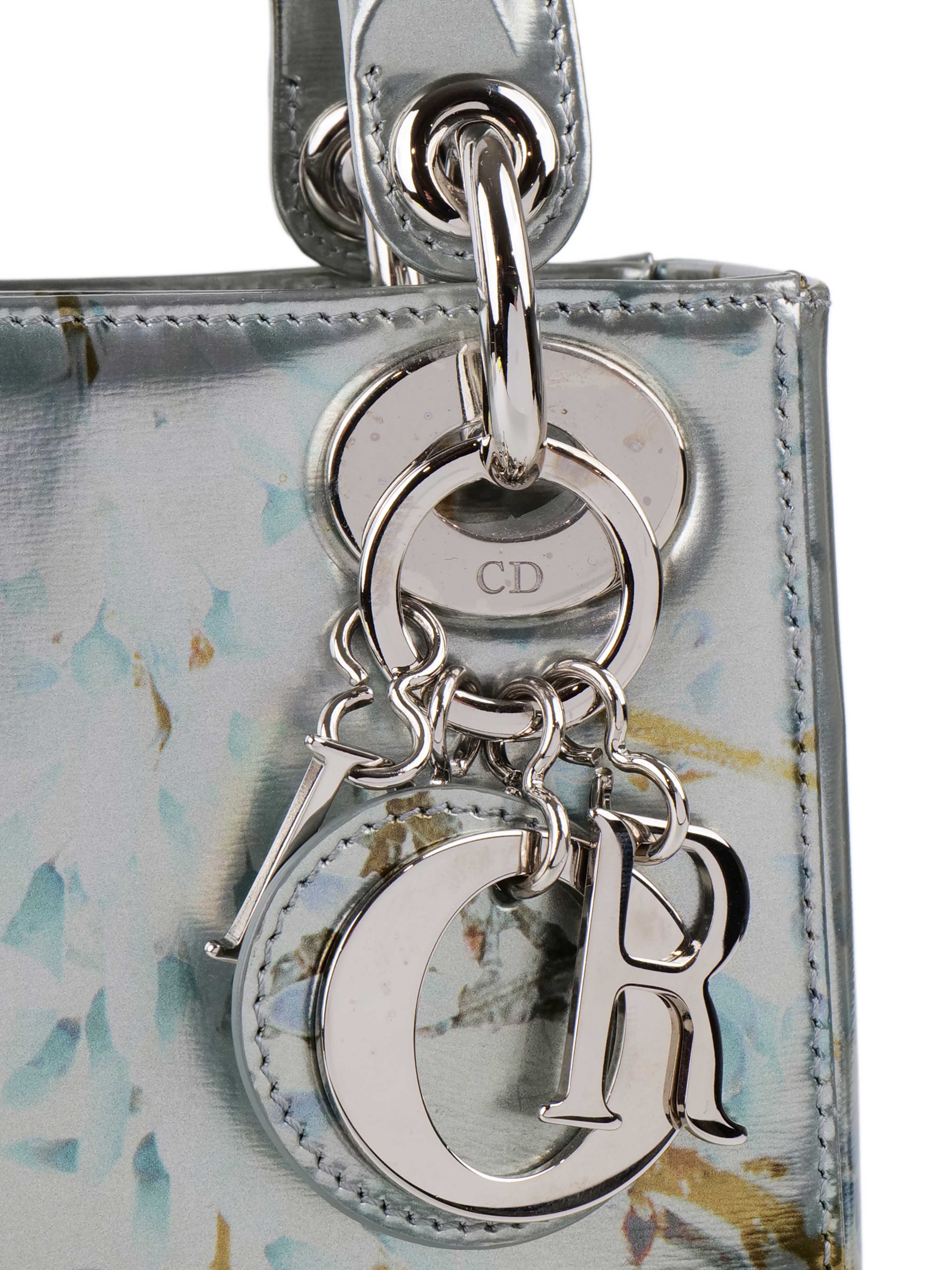 Dior 2015 Limited Edition Metallic Grey Mini Lady Dior.