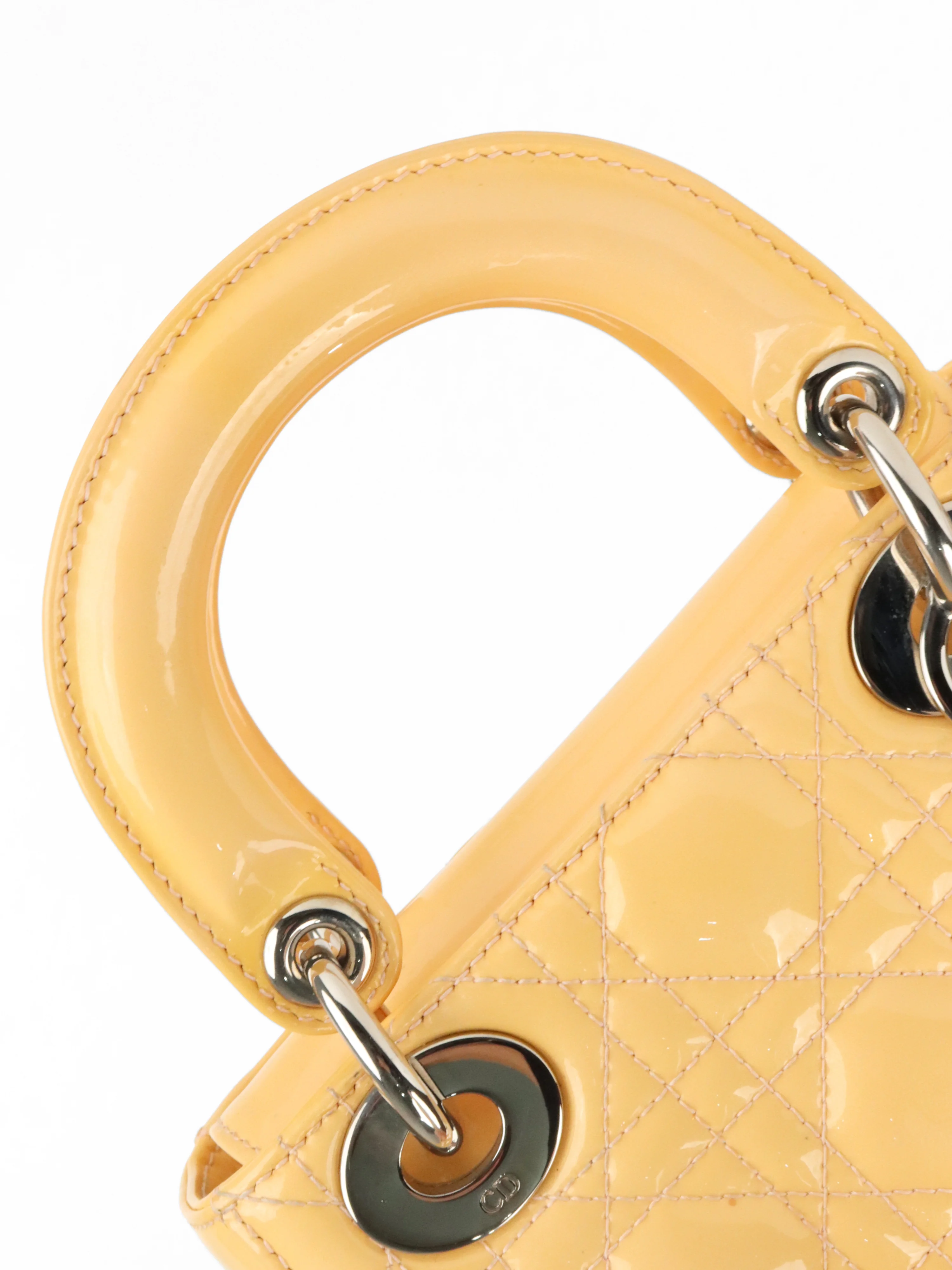 Dior Patent Beige Mini Lady Dior Bag SHW