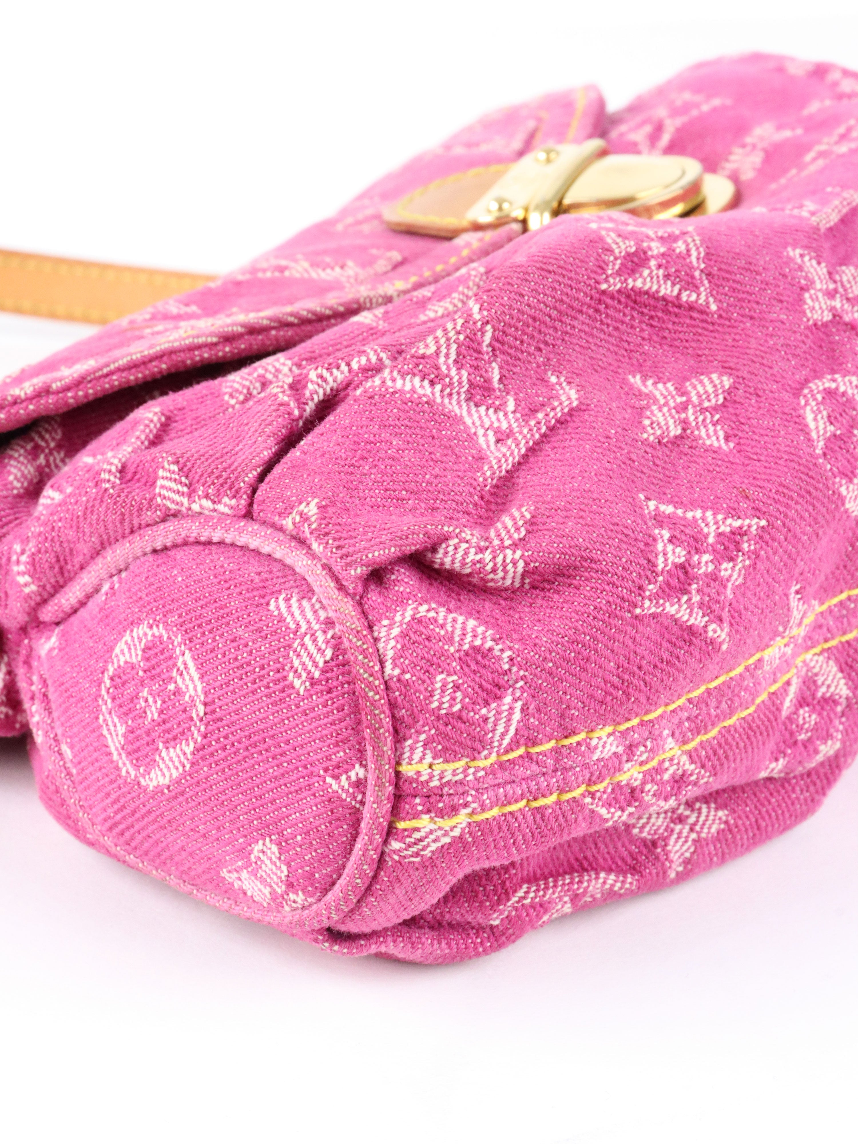 Louis Vuitton Vintage Pink Denim Sunset Shoulder Bag