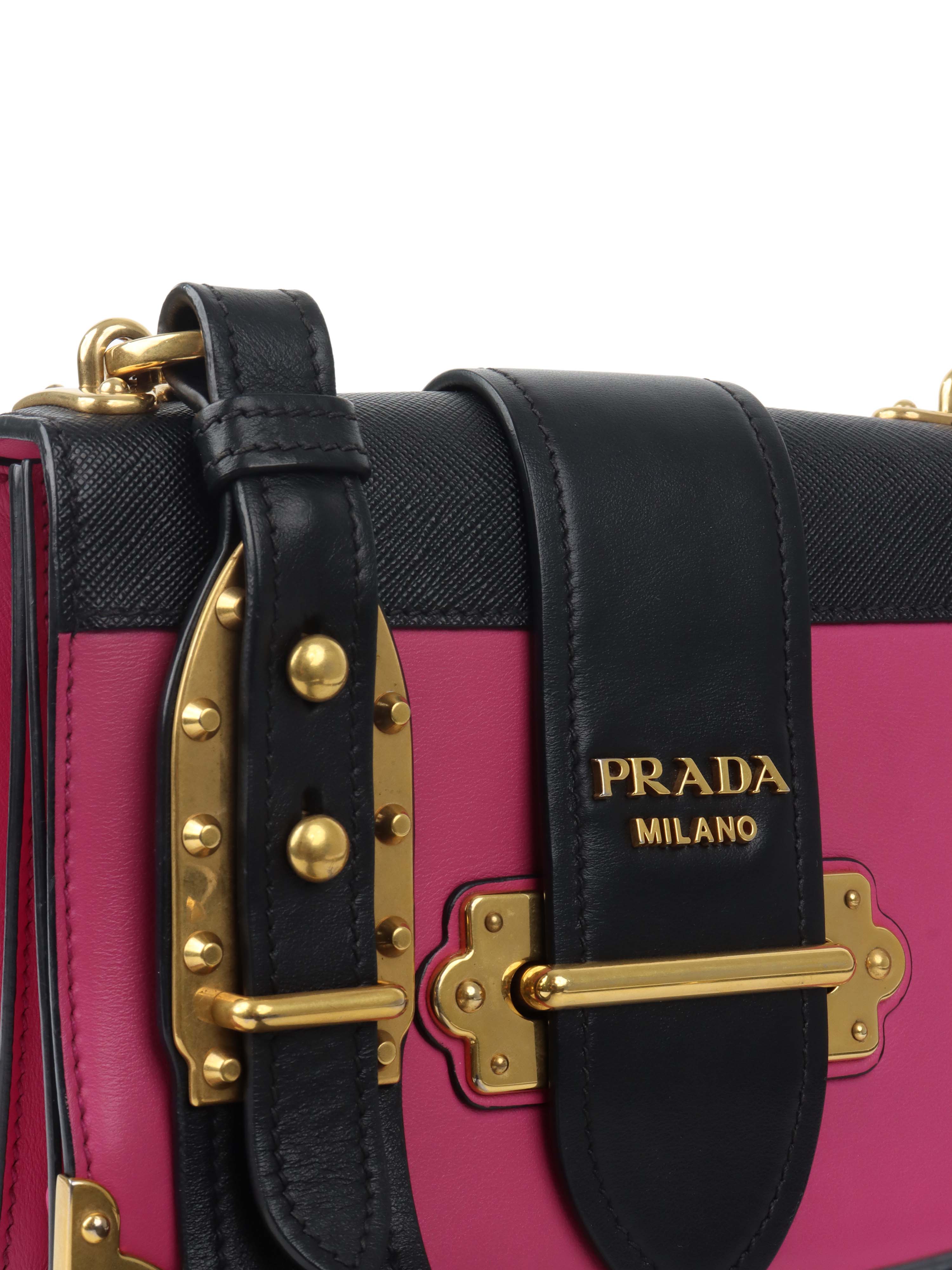 Prada Pink Cahier Leather Crossbody Bag.