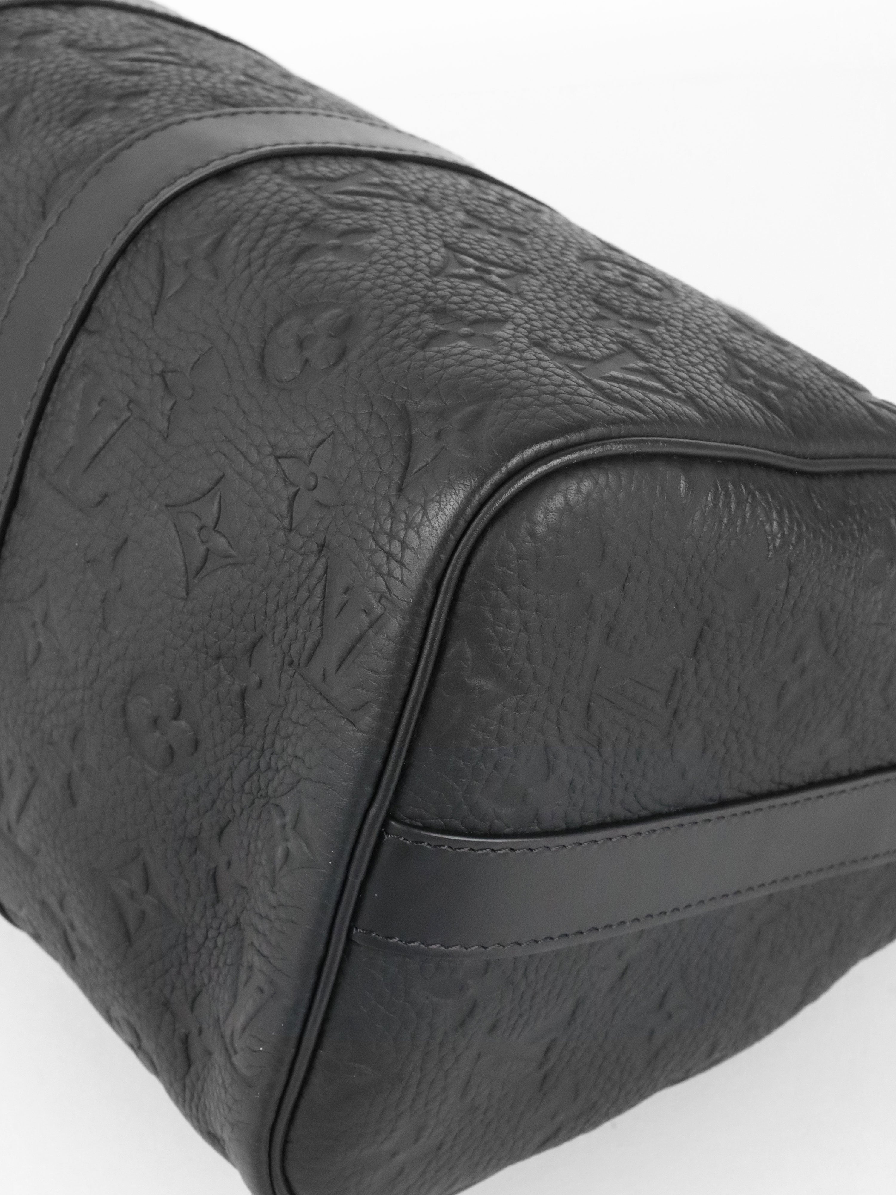 Louis Vuitton Black Monogram Taurillon Keepall Bandoulière 35