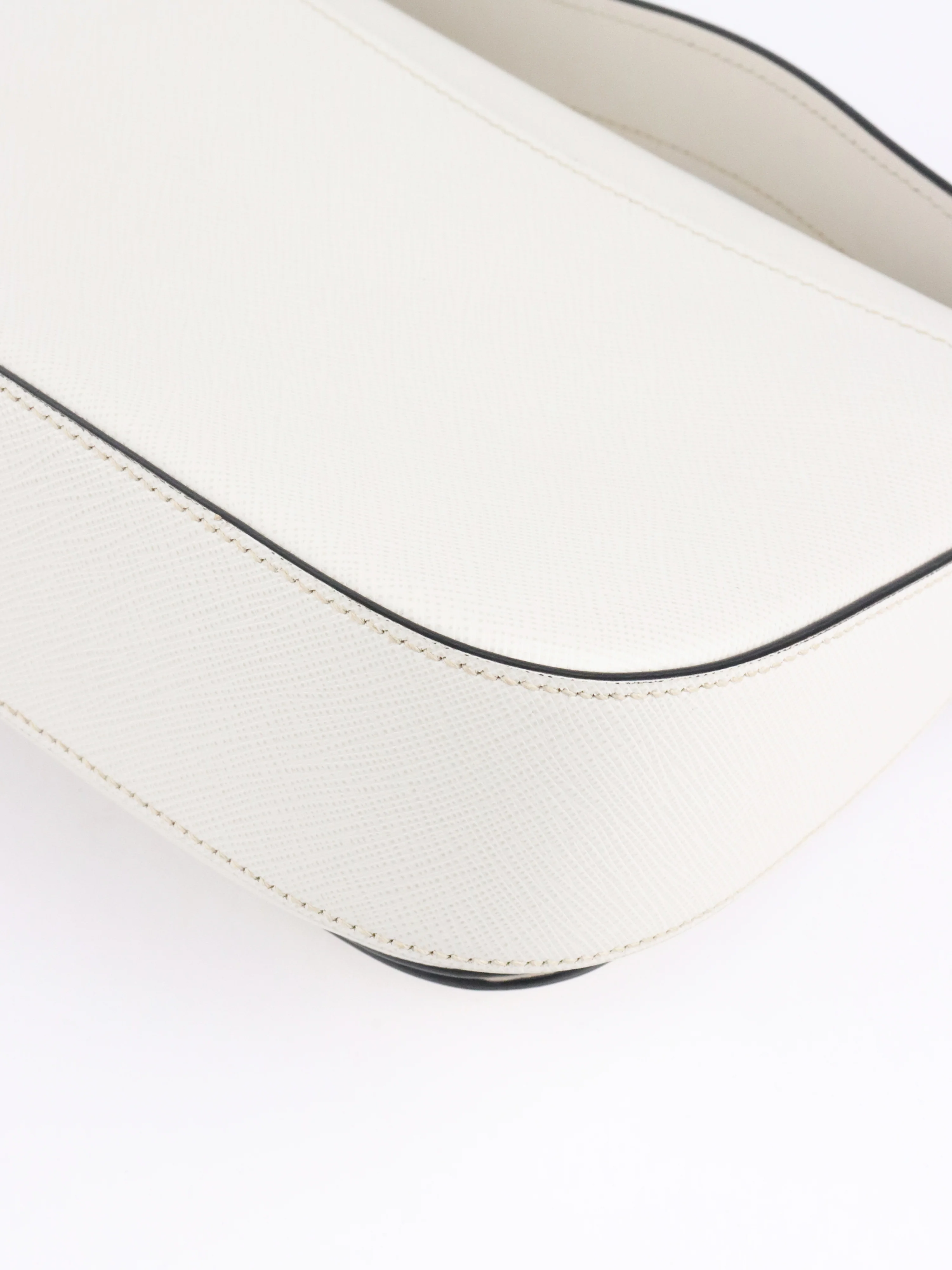 Prada White Saffiano Crossbody Bag