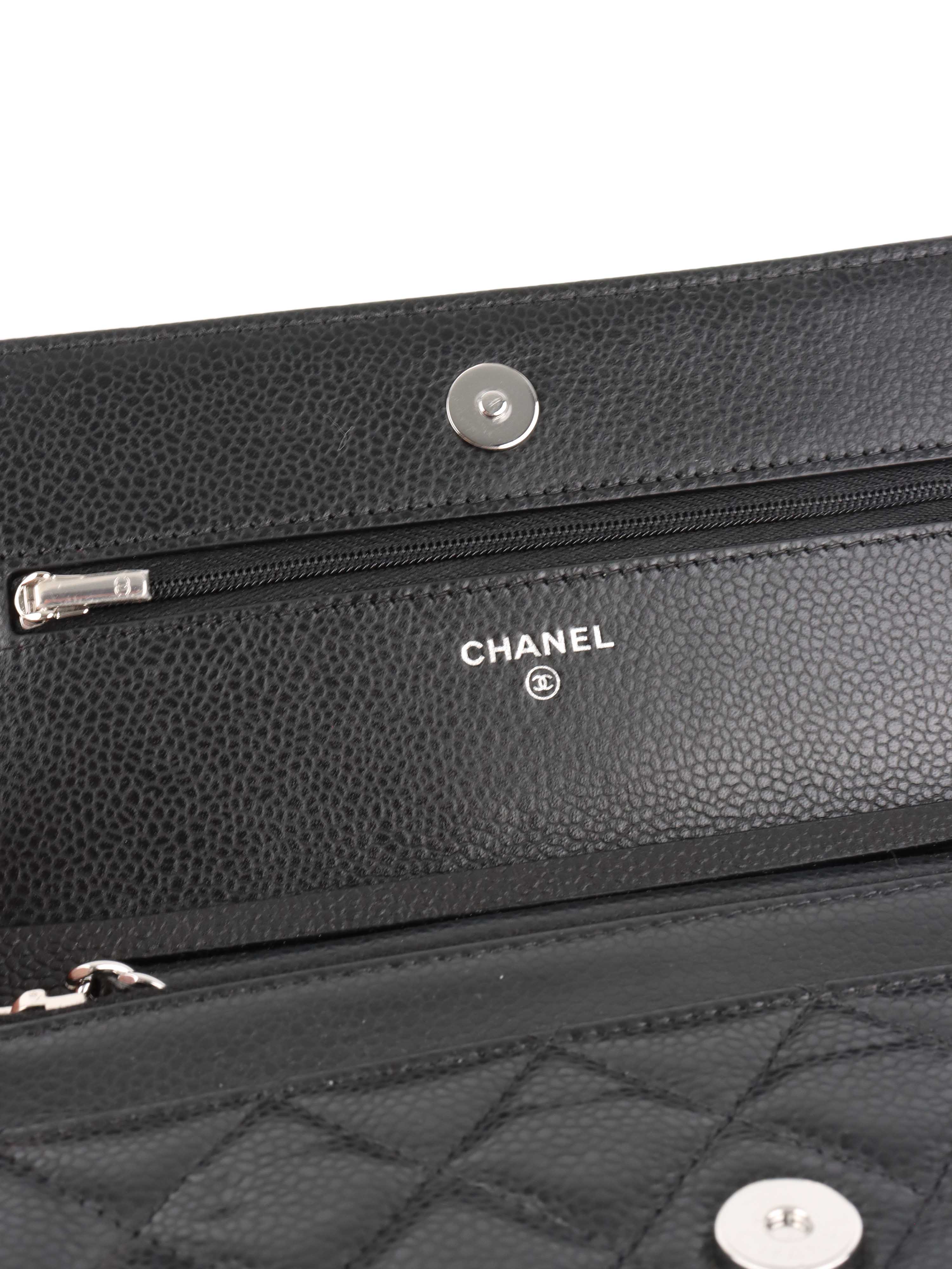 Chanel Black Caviar Wallet on Chain SHW.