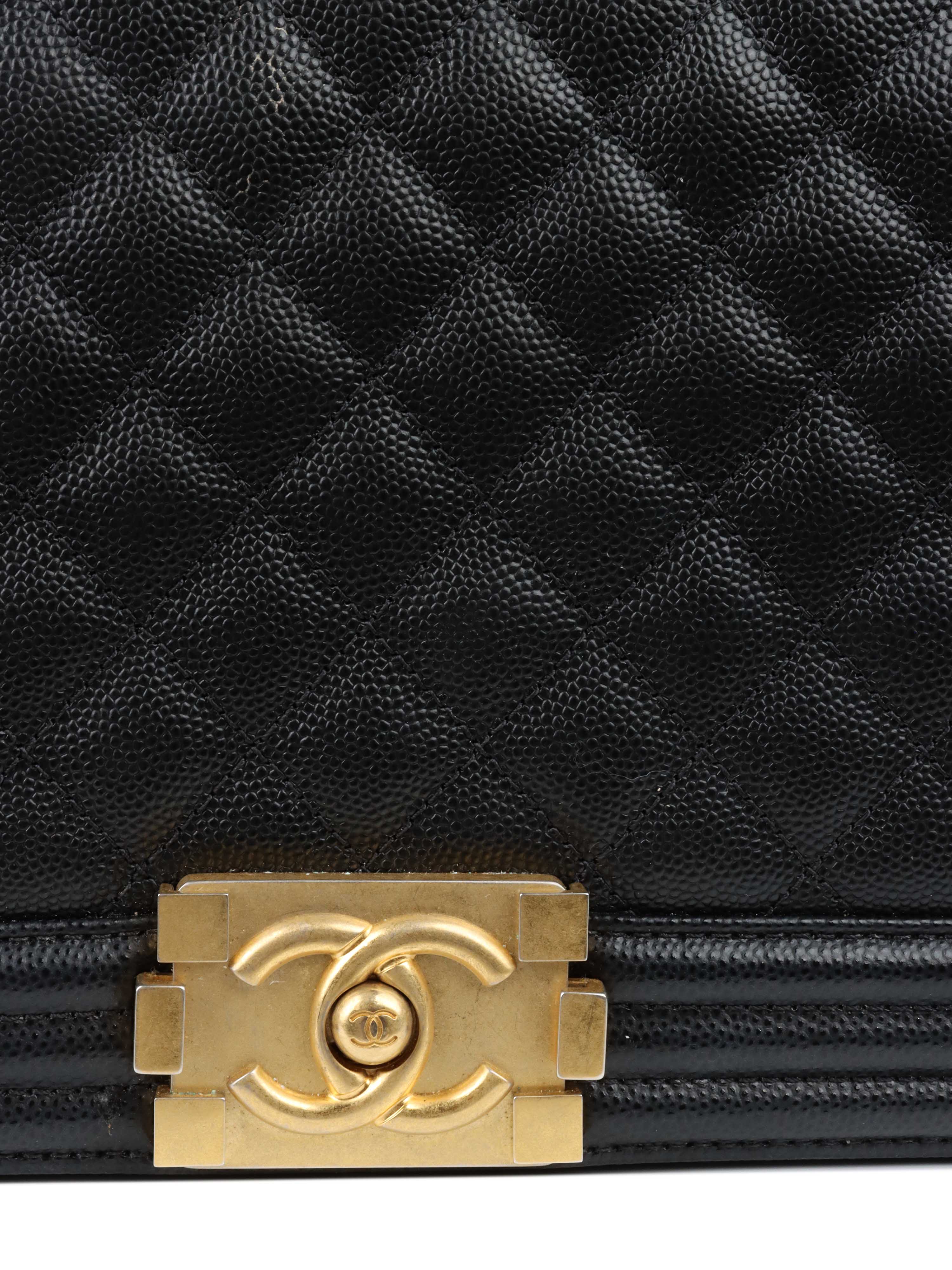 Chanel Black Medium Caviar Boy Bag GHW.