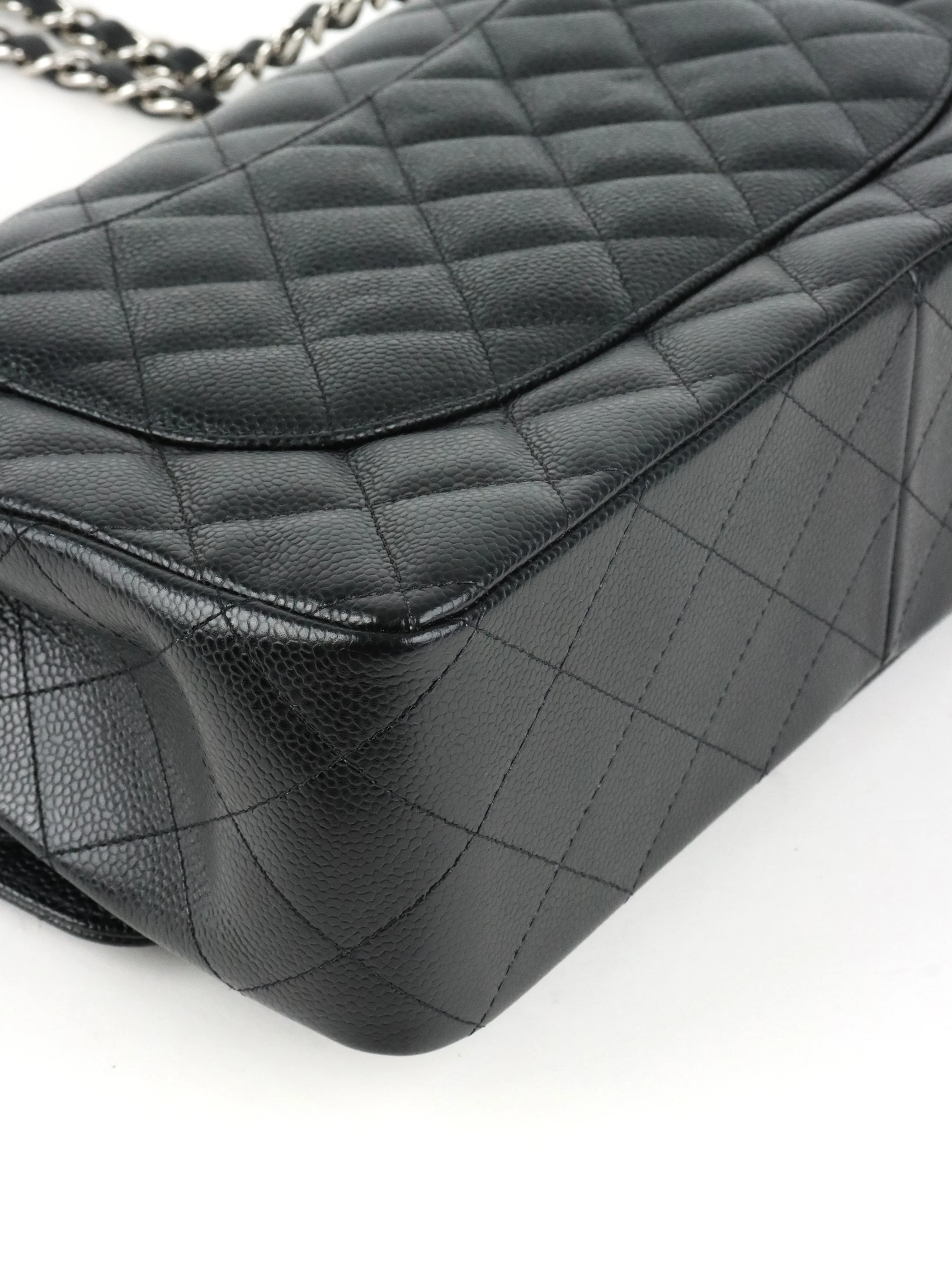 Chanel Black Caviar Jumbo Classic Flap SHW