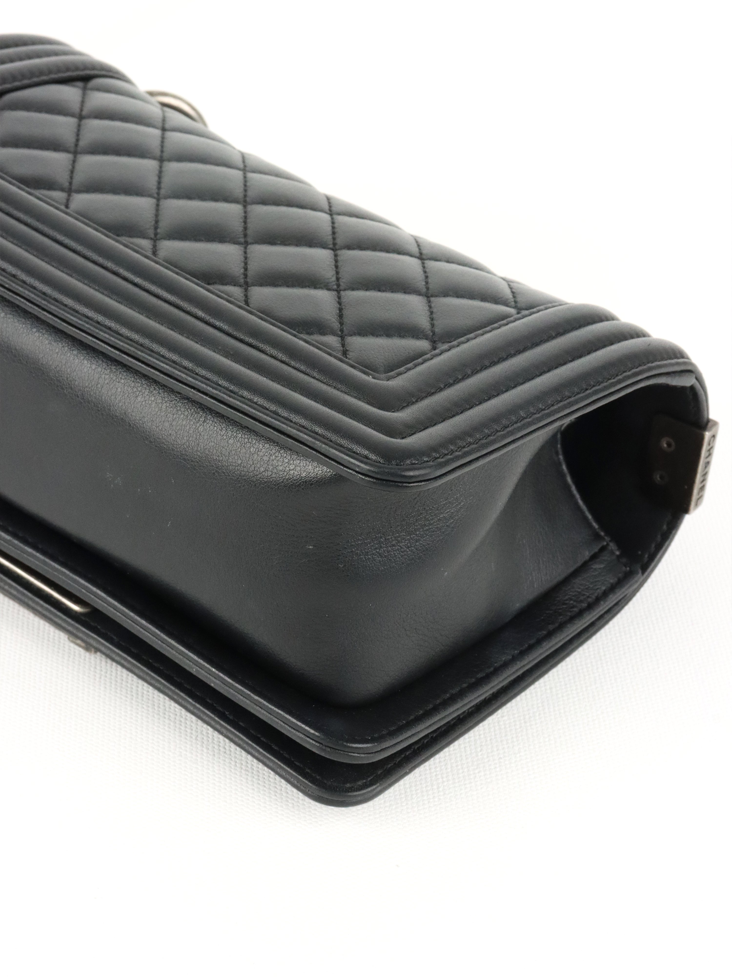 Chanel Black Caviar Boy Wallet On Chain GHW