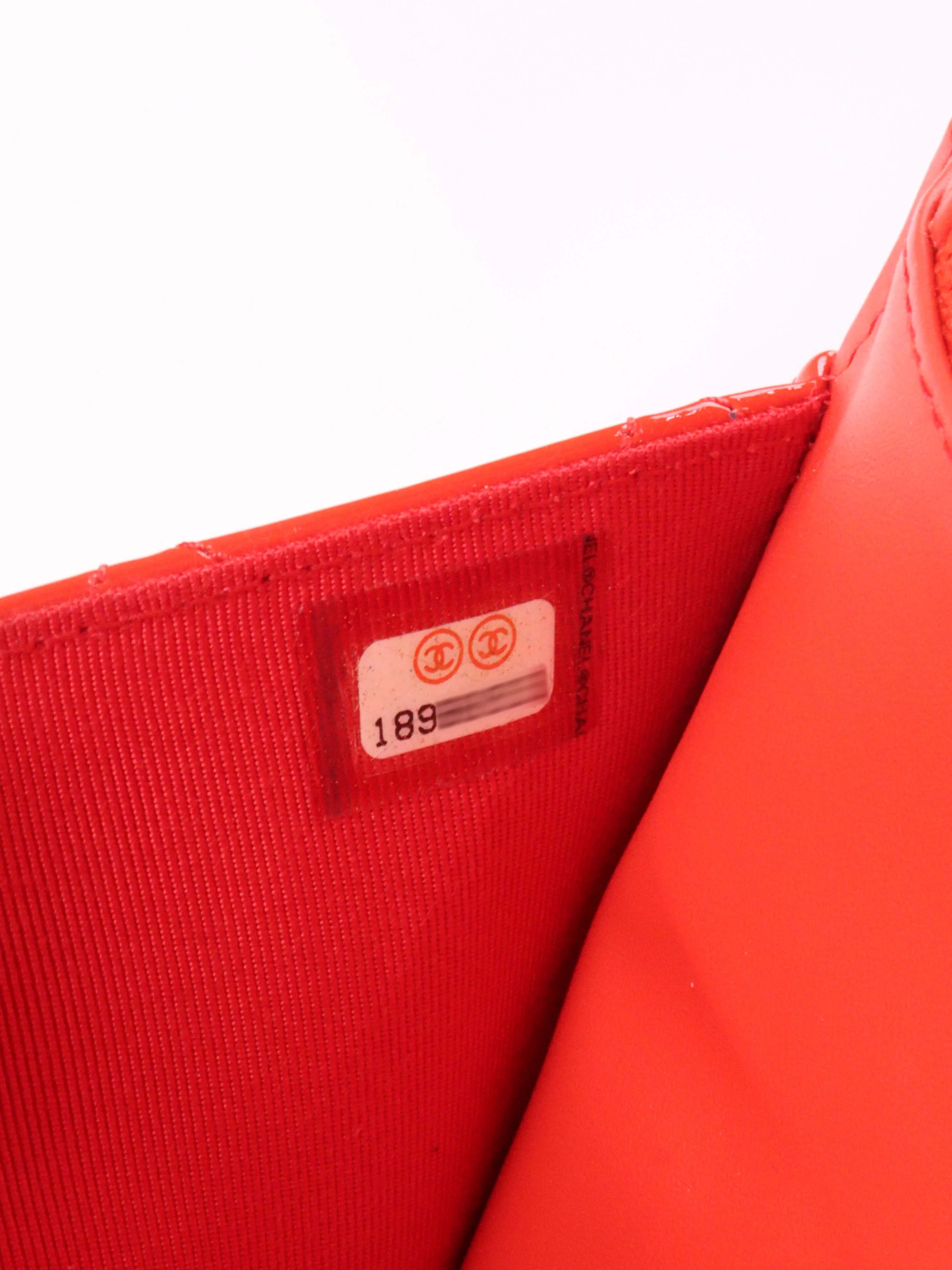 Chanel Red Patent Wallet on Chain SHW