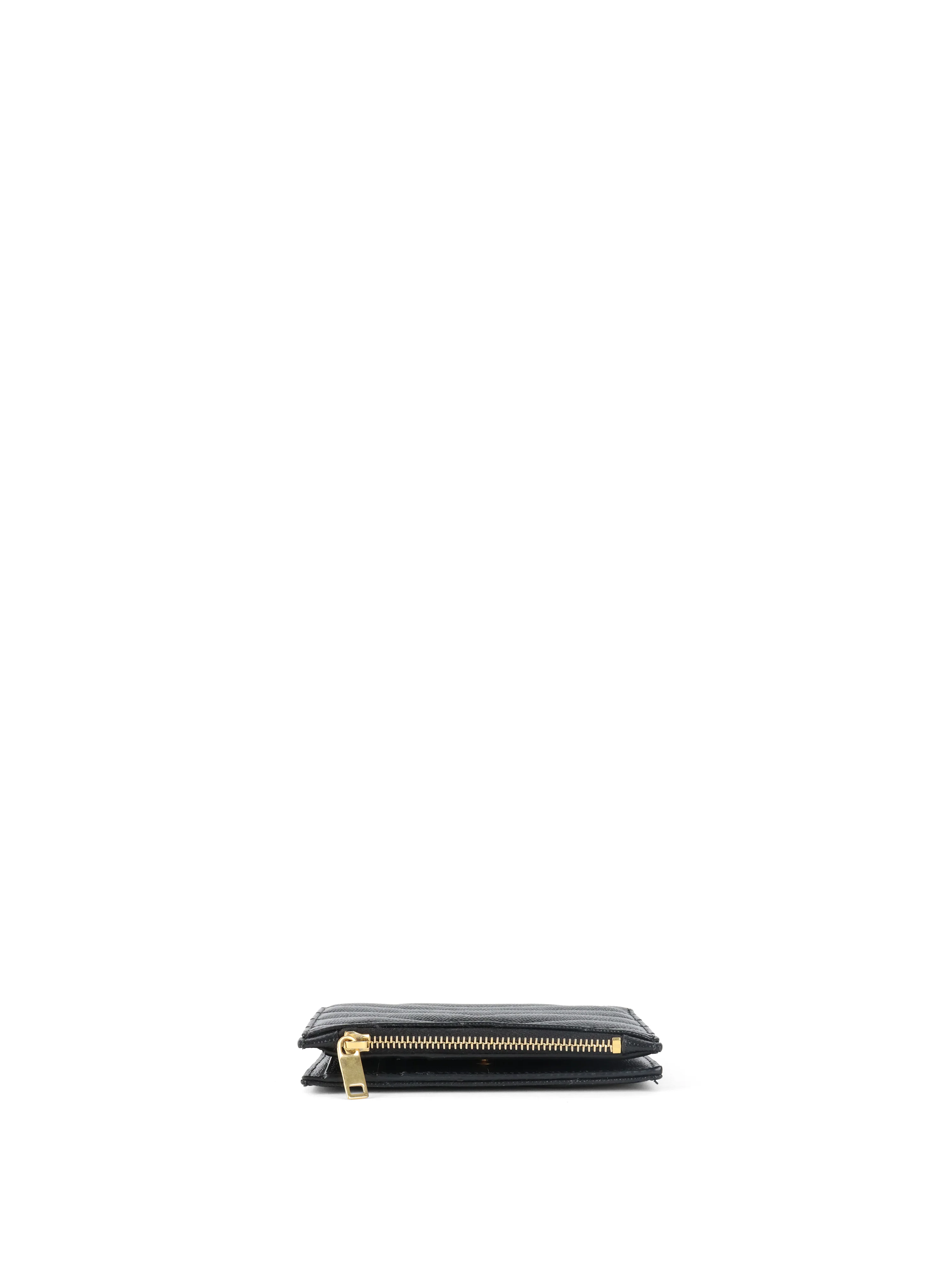 Saint Laurent Black Zipped Leather Wallet