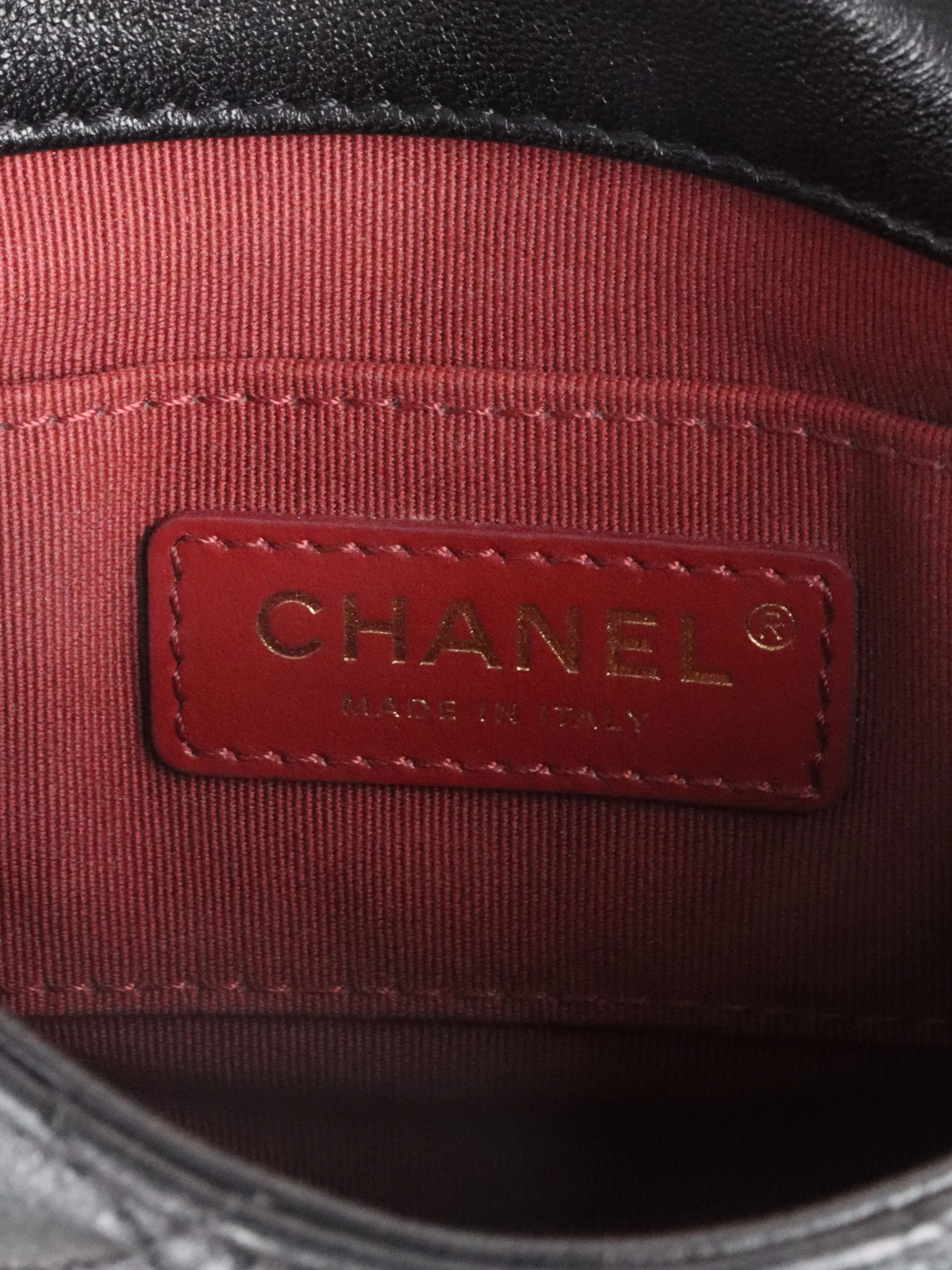 Chanel 21B Black Lambskin Quilted Mini Square Flap Bag GHW