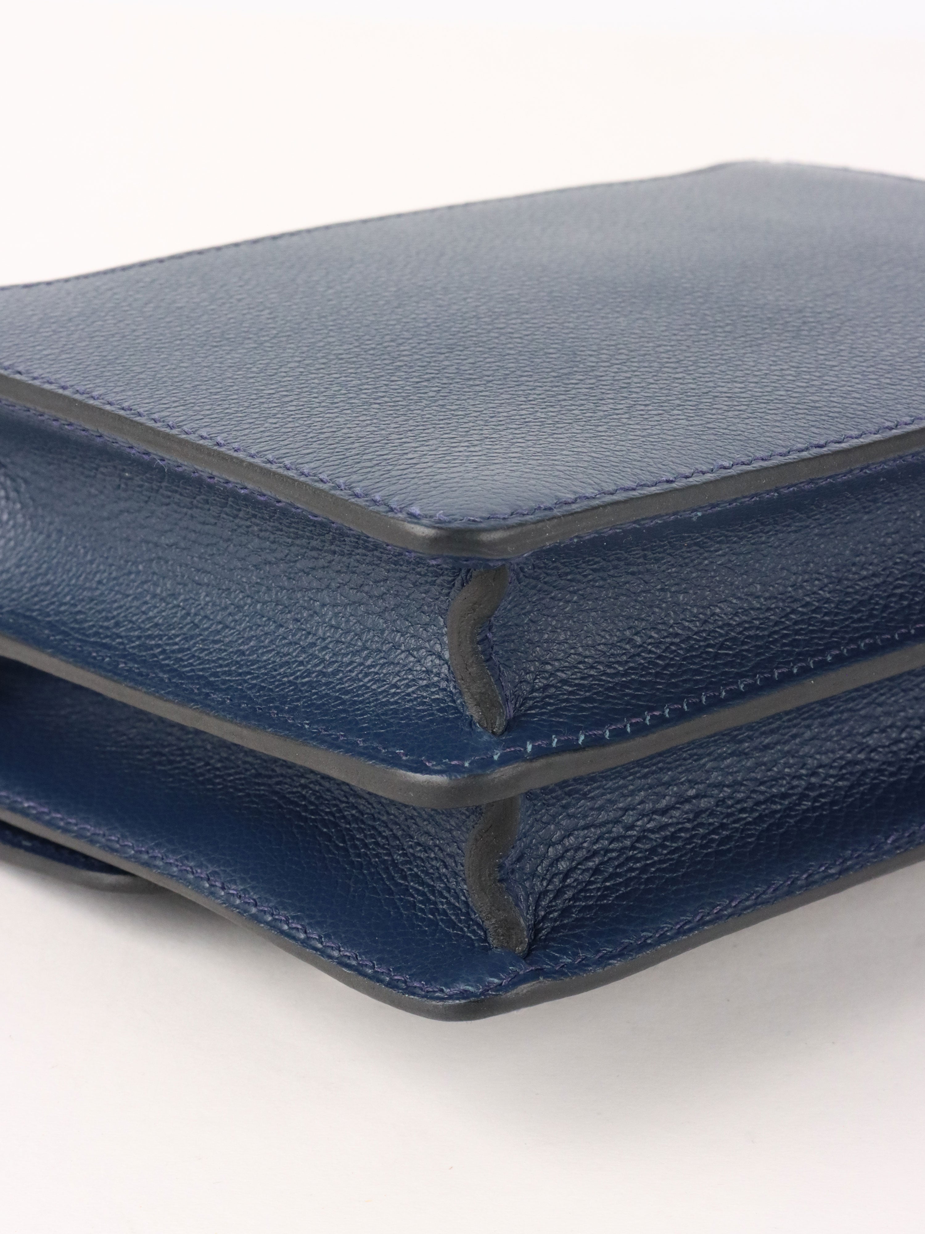 Hermes Mini Roulis 18 7L Bleu De Malte Evercolor Leather Stamp D
