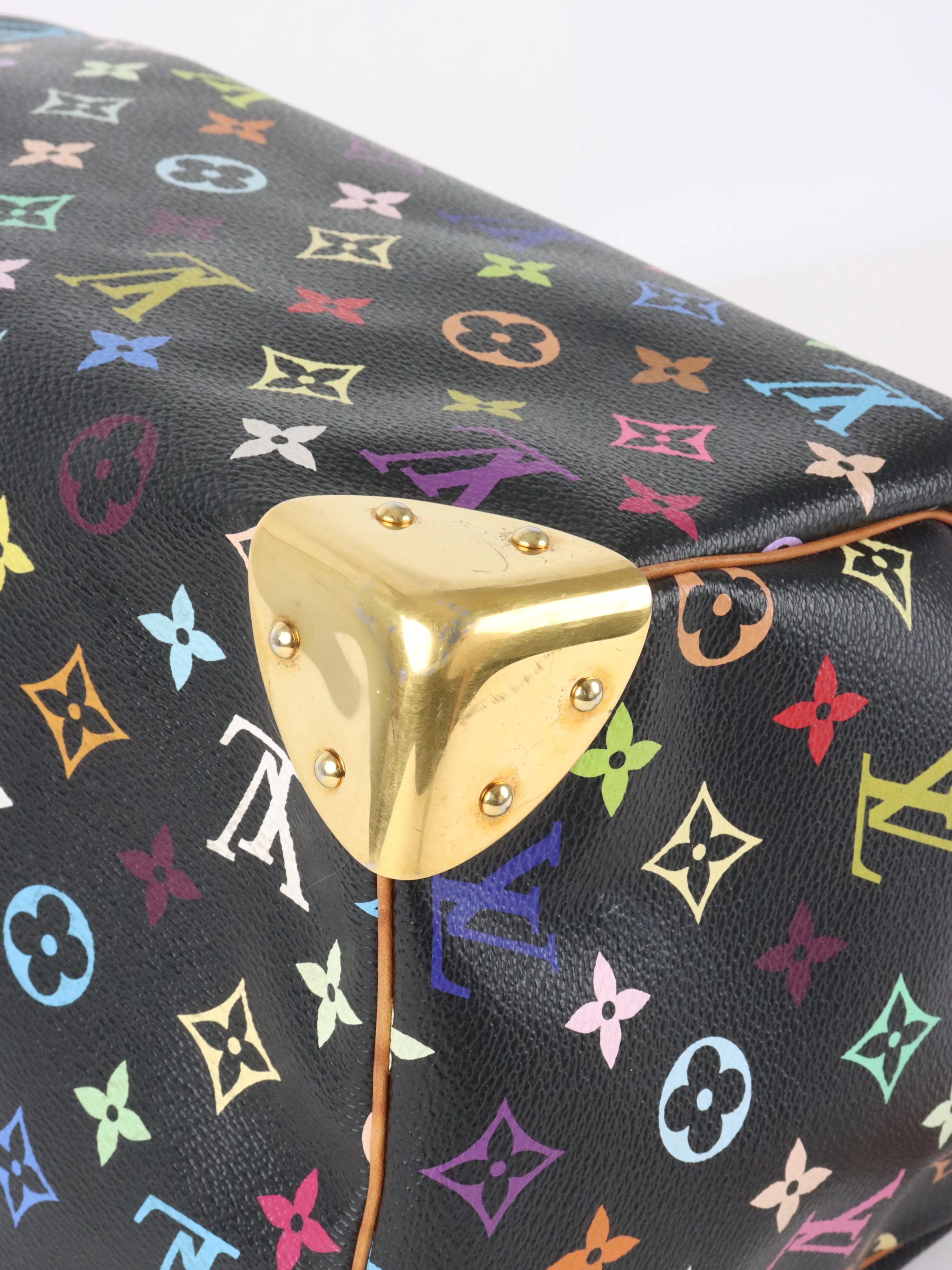 Louis Vuitton x Takashi Murakami Limited Edition Black Monogram Multicolor Speedy 30