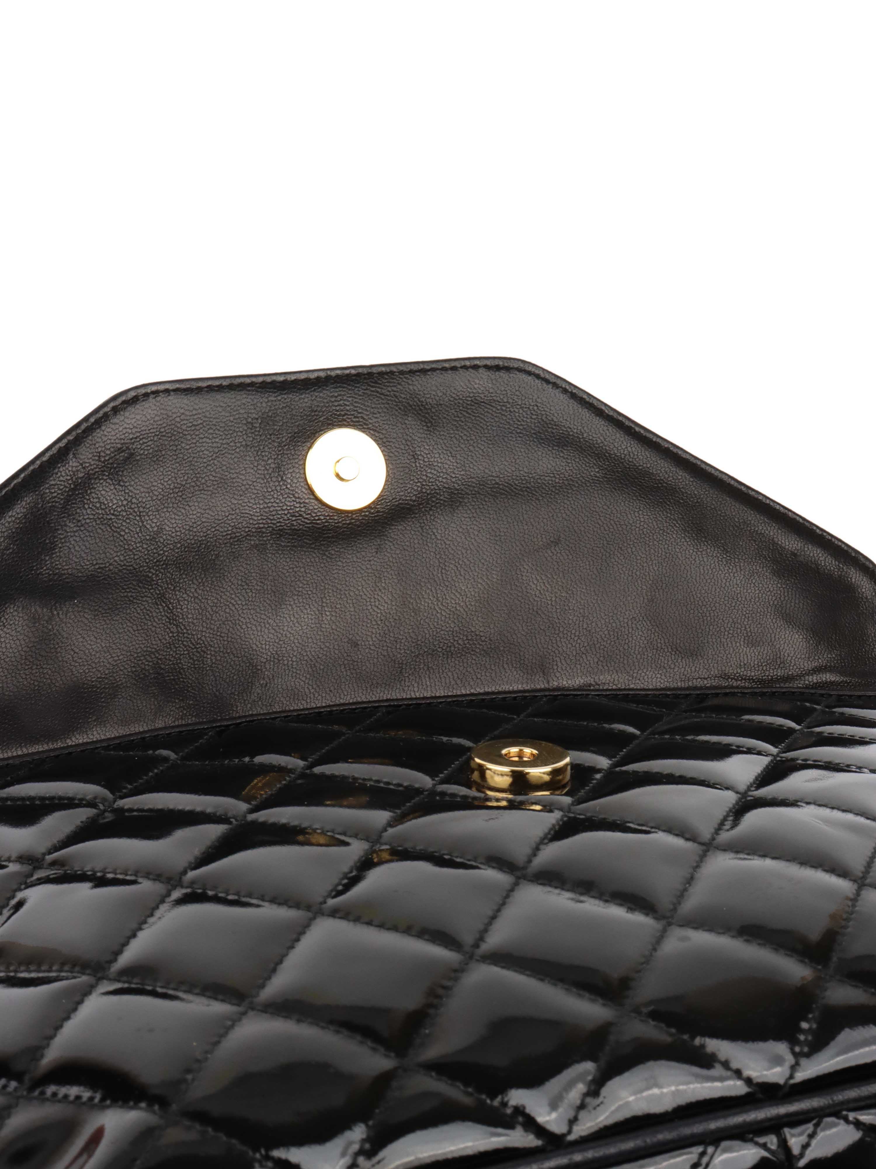 Chanel Black Patent Shoulder Bag.