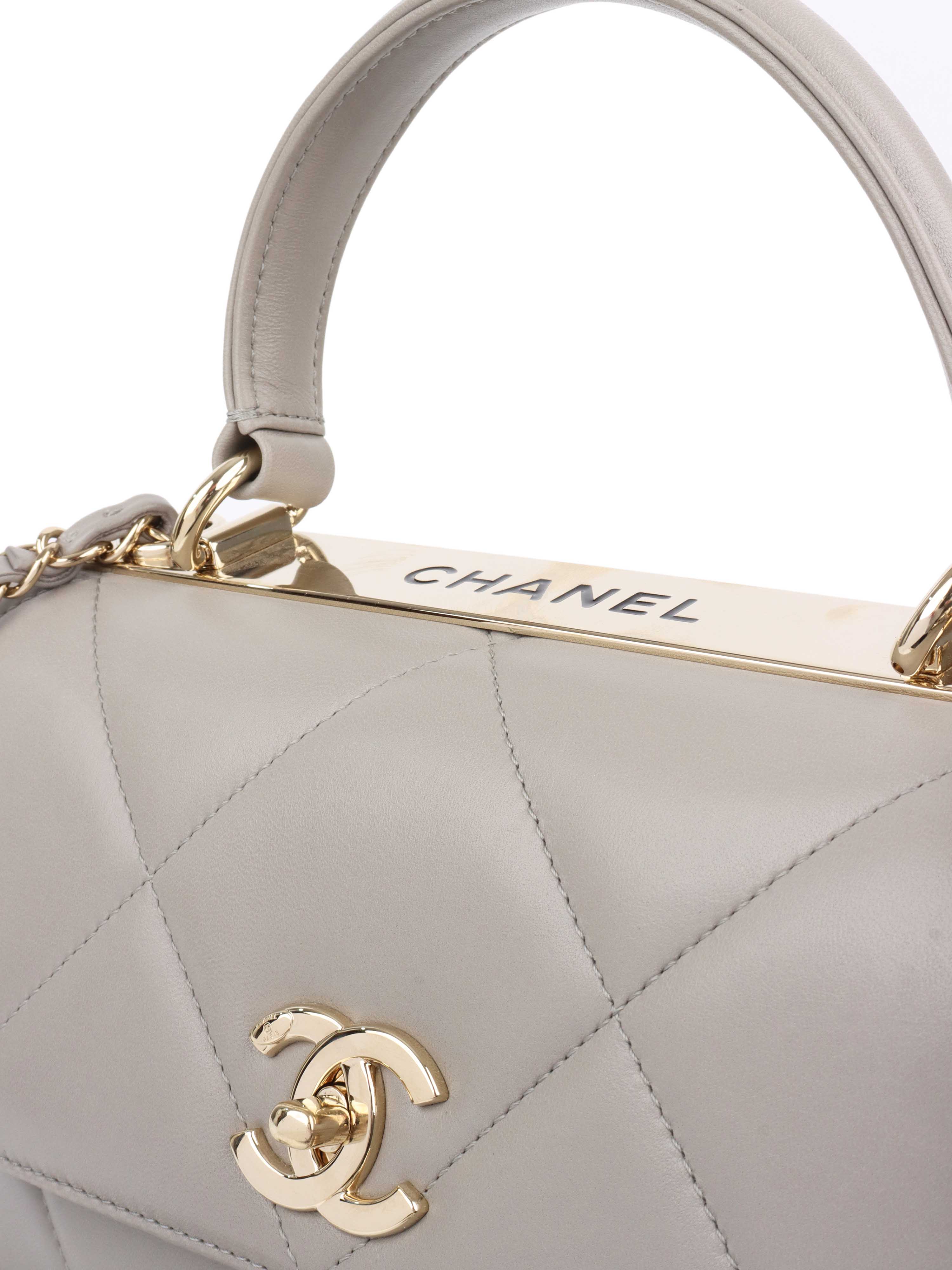 Chanel Pale Grey Trendy Bag.