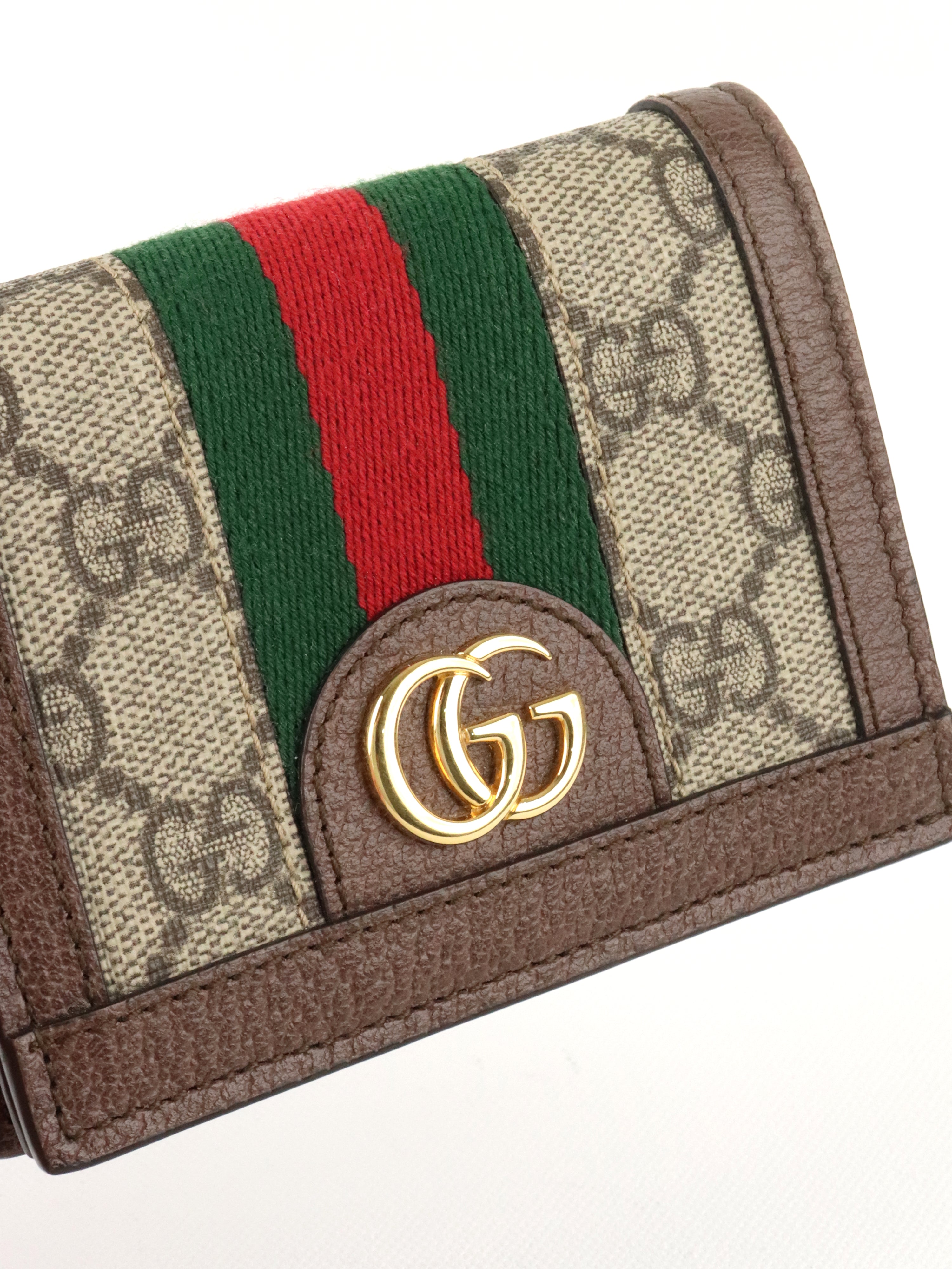 Gucci Brown Ophidia Card Case Wallet