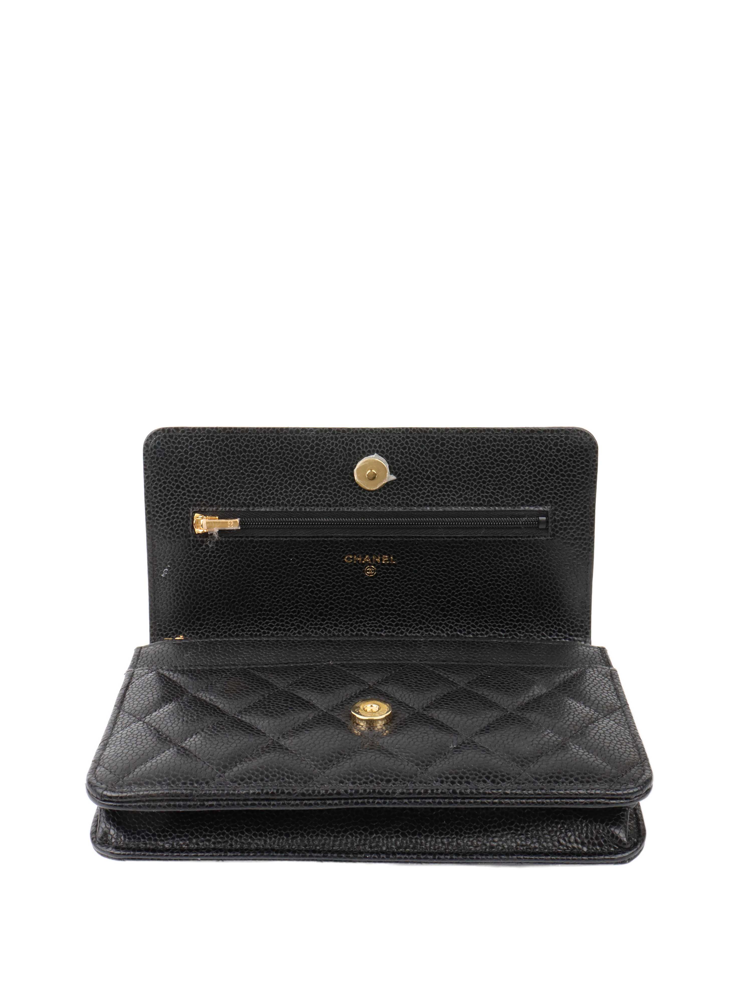 Chanel Black Caviar Wallet on Chain GHW.