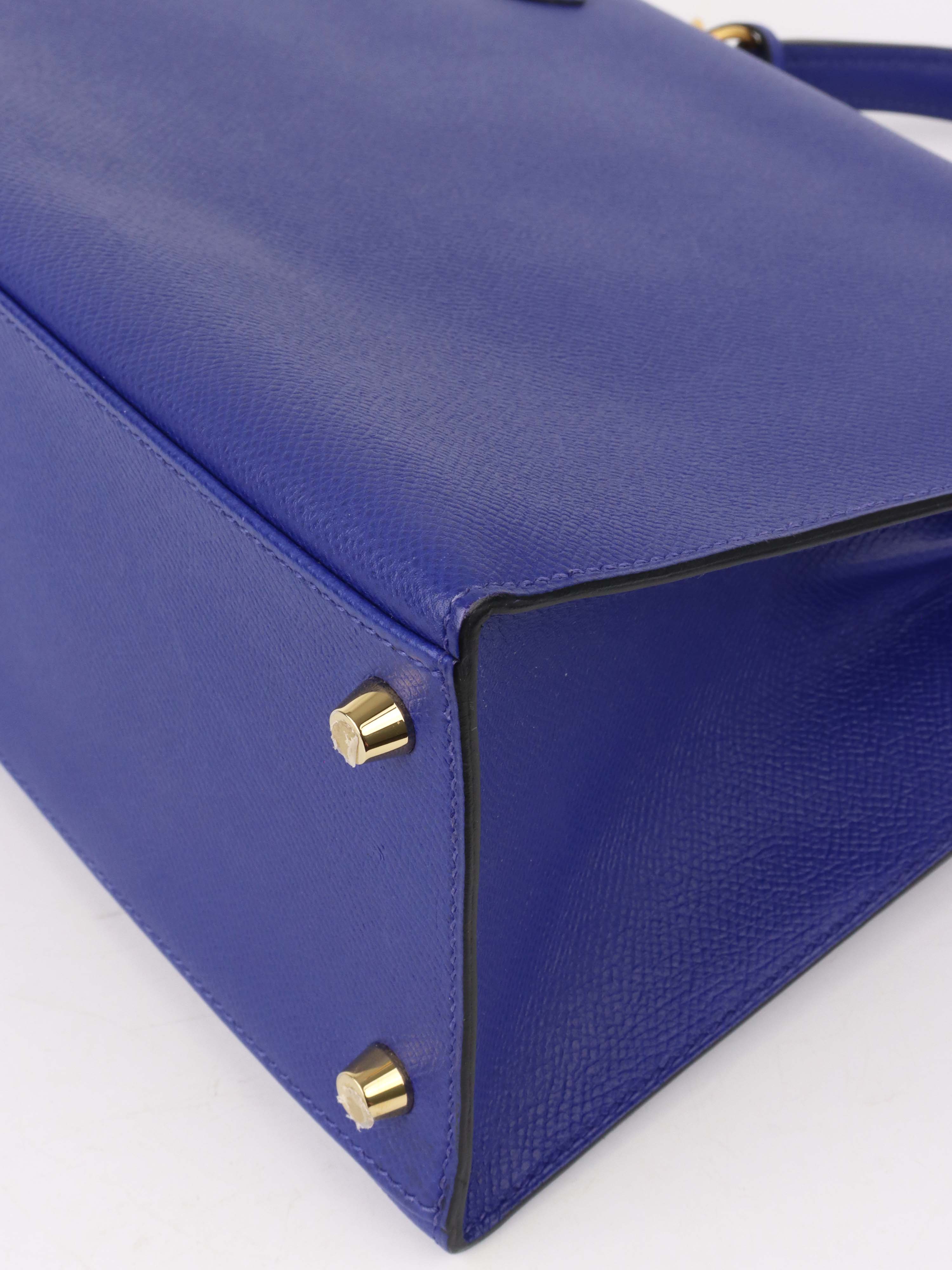 Hermes Kelly 28 Epsom in Blue Electric Stamp A GHW.