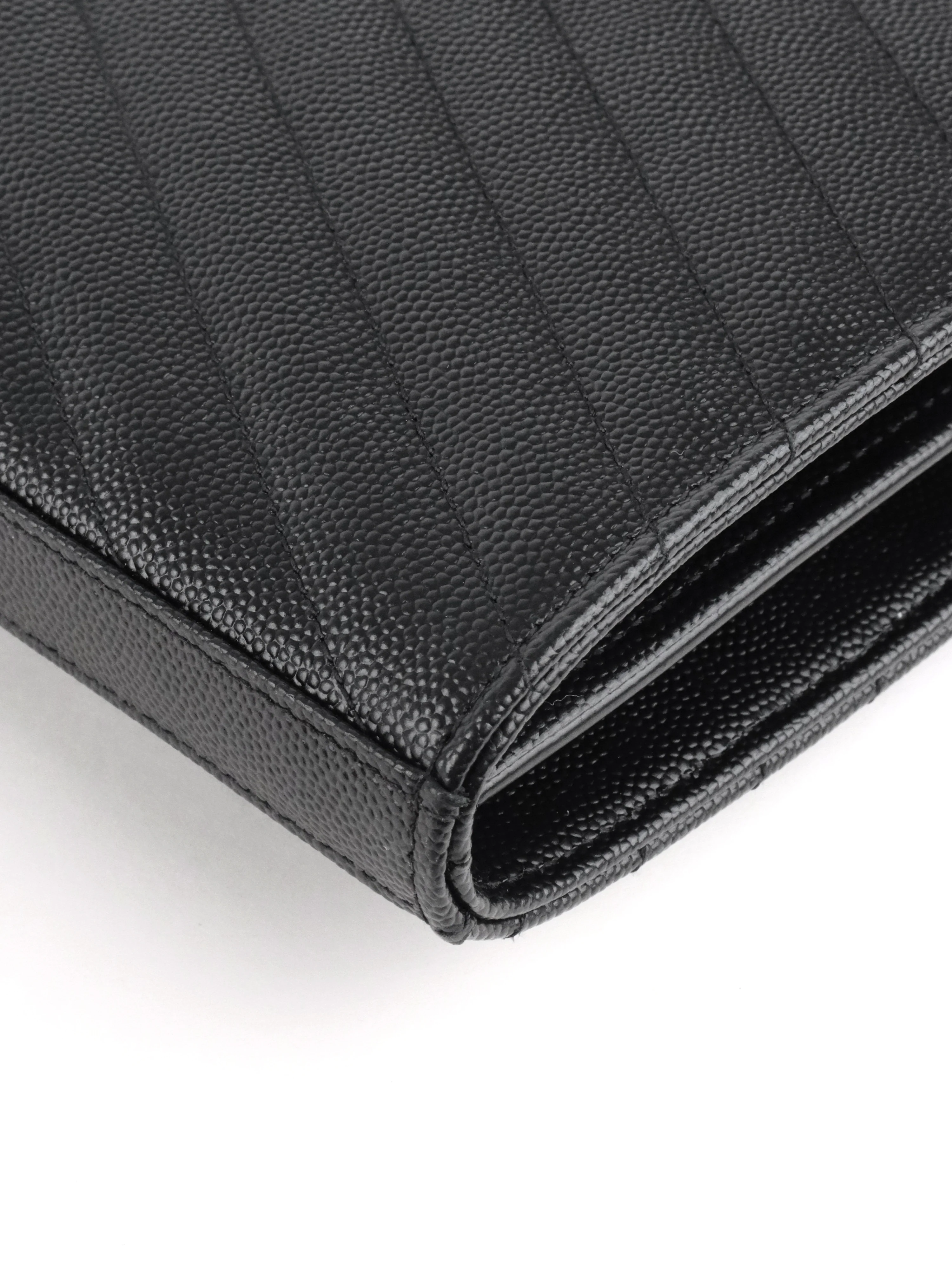 Saint Laurent Black Cassandre Envelope Chain Wallet