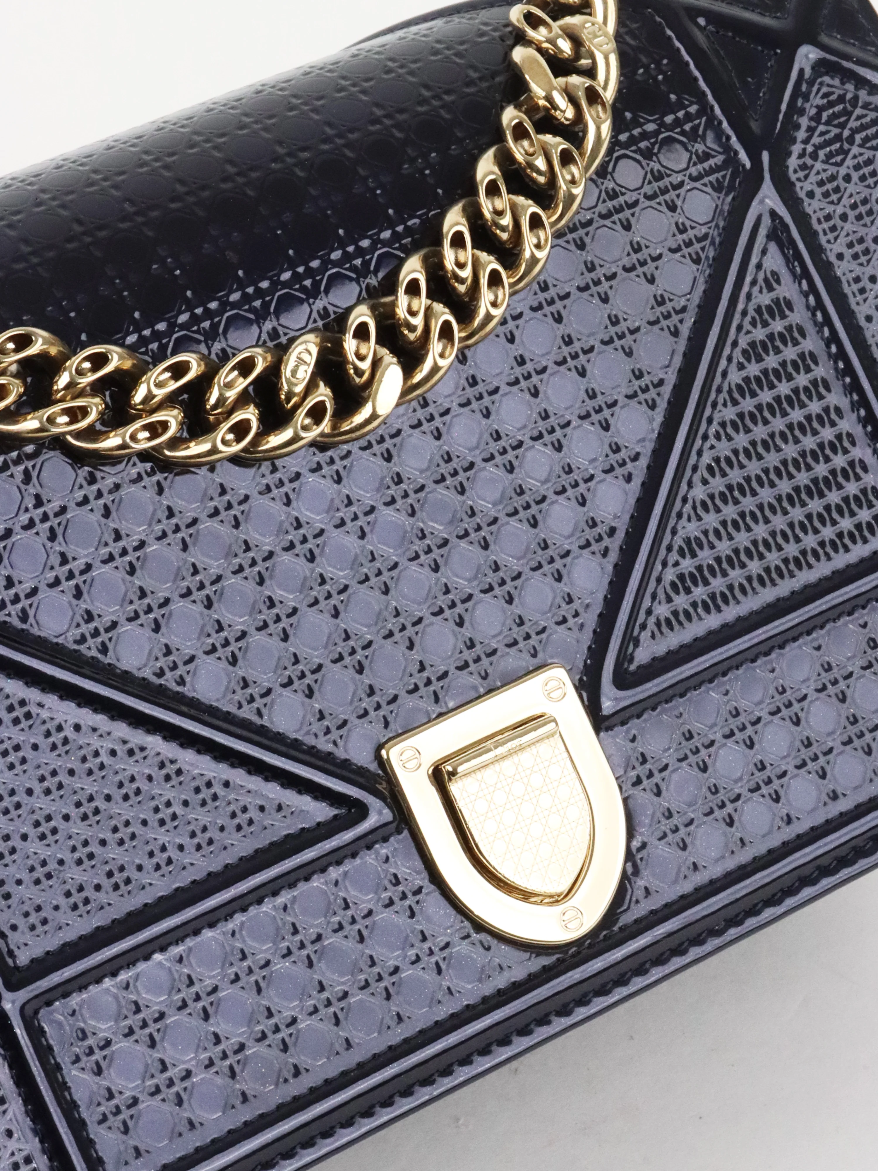 Dior Small Metallic Navy Diorama Bag LGHW