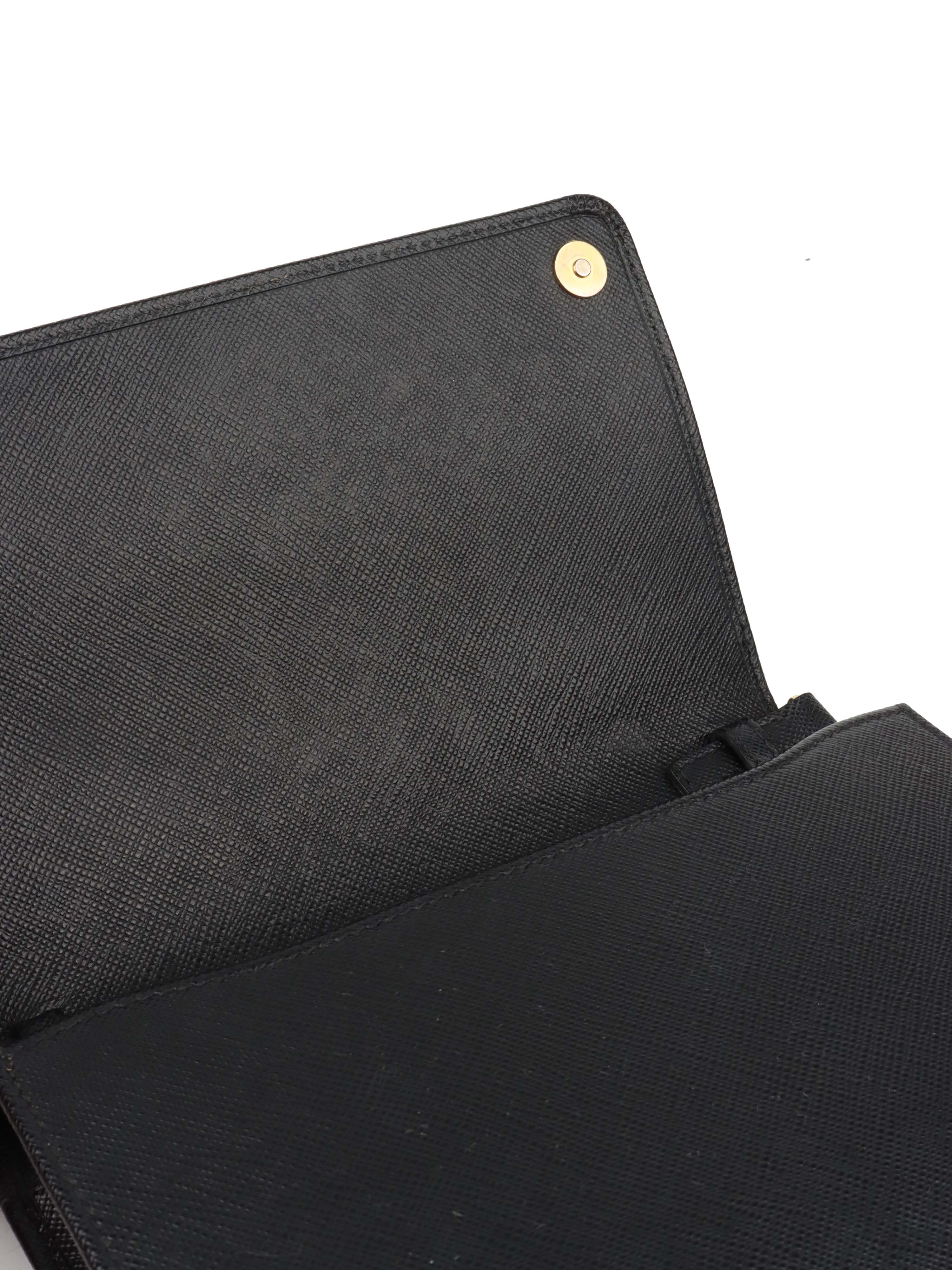 Prada Black Mini Saffiano Leather Bag.