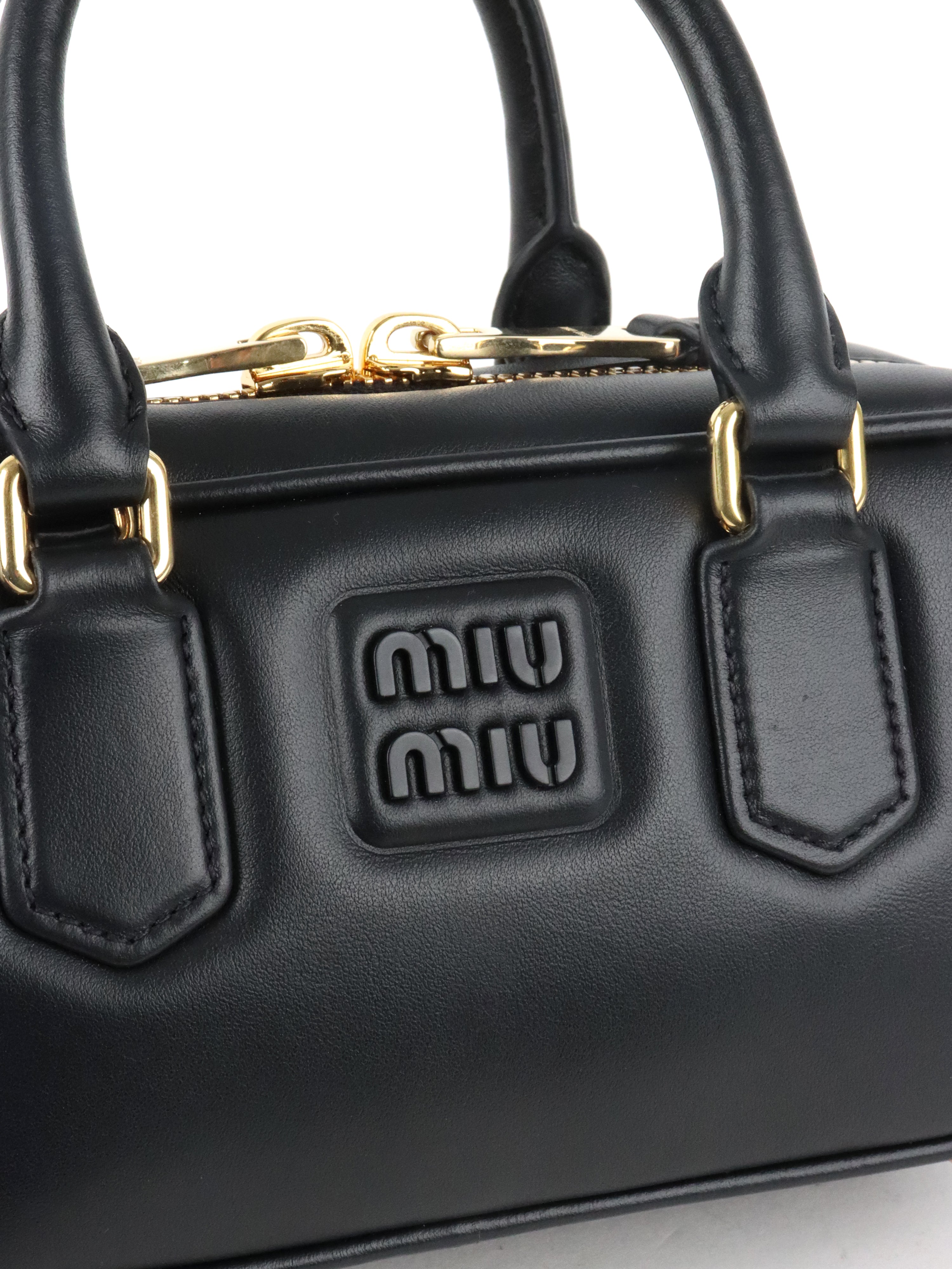 Miu Miu Black Small Arcadie Leather Bag