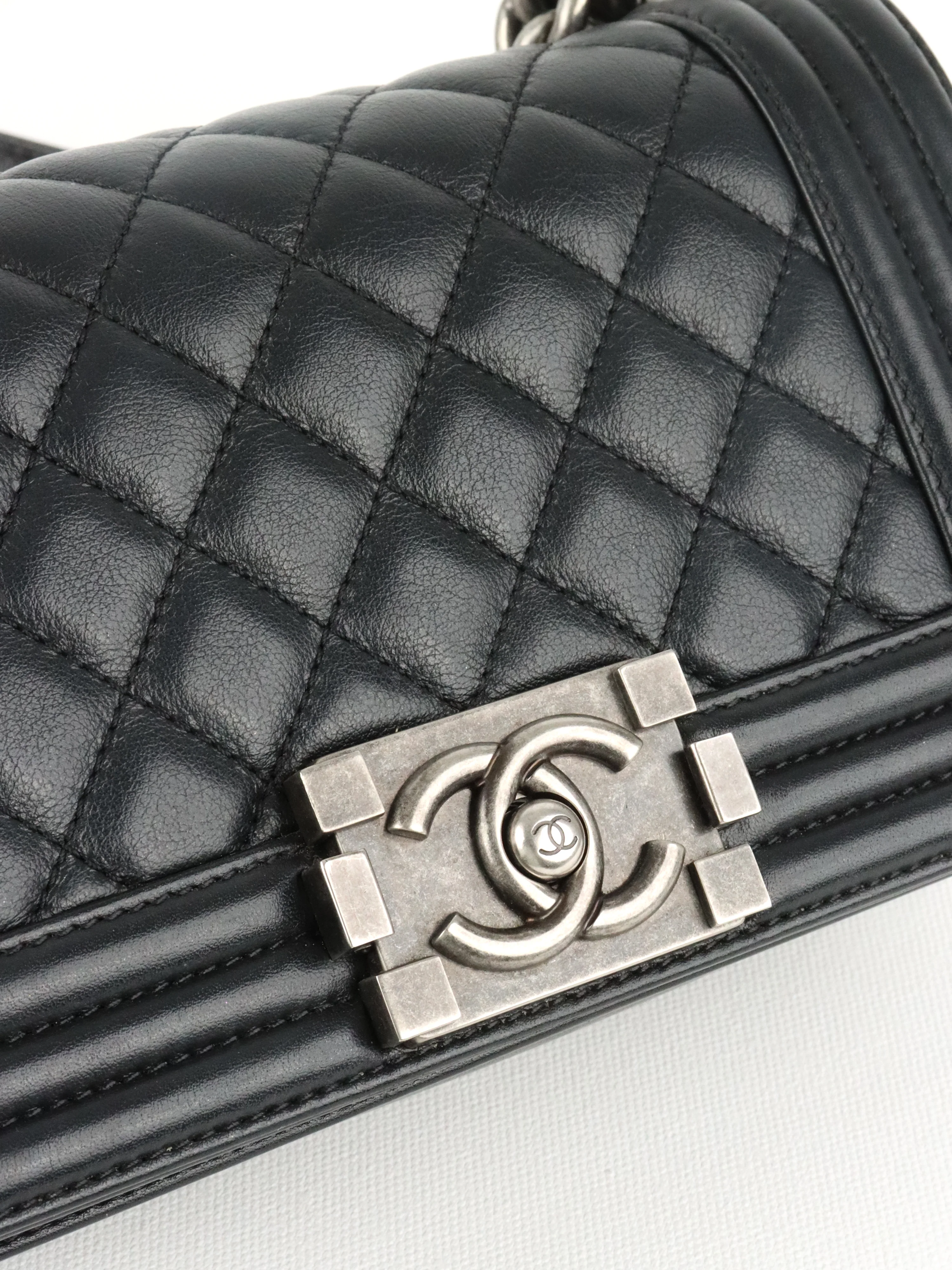 Chanel Small Black Lambskin Boy Bag
