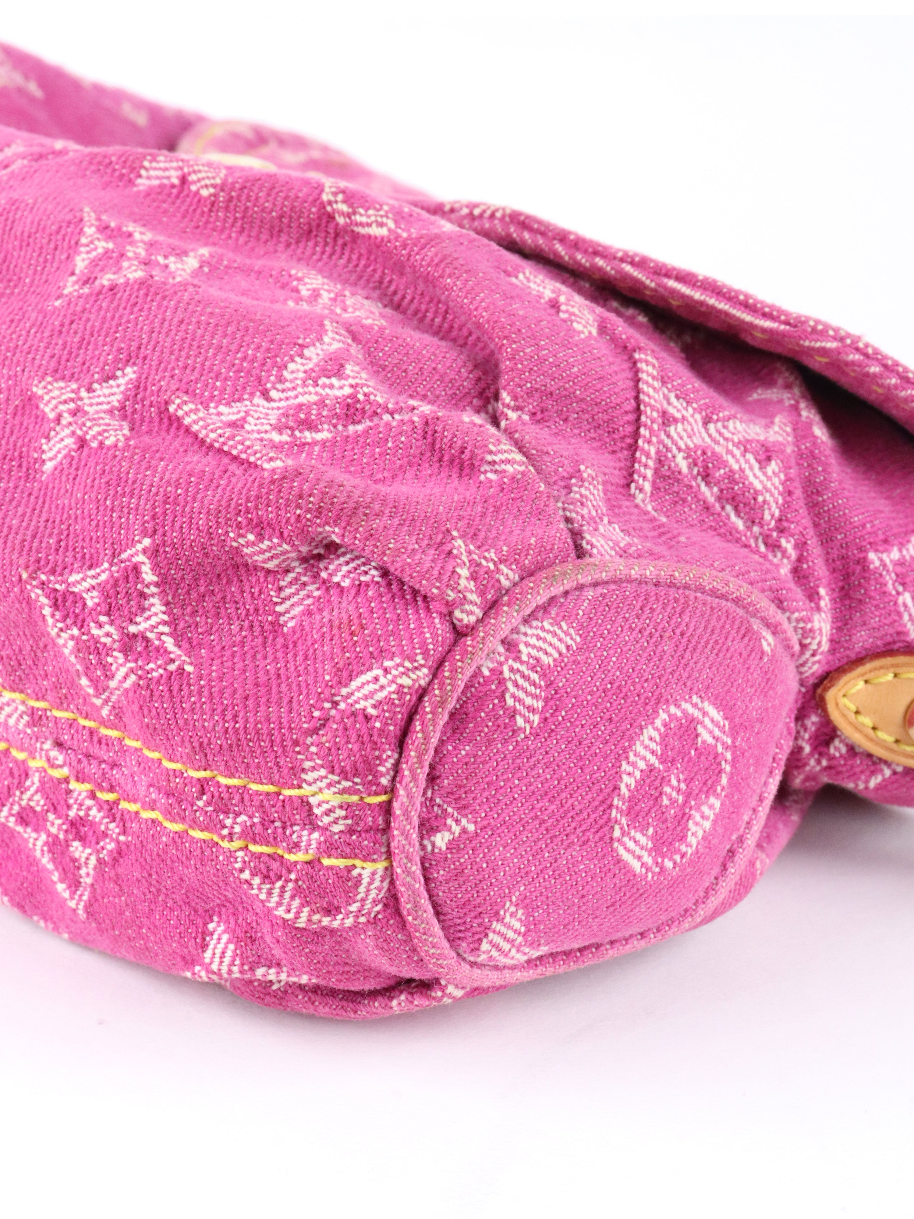 Louis Vuitton Vintage Pink Denim Sunset Shoulder Bag