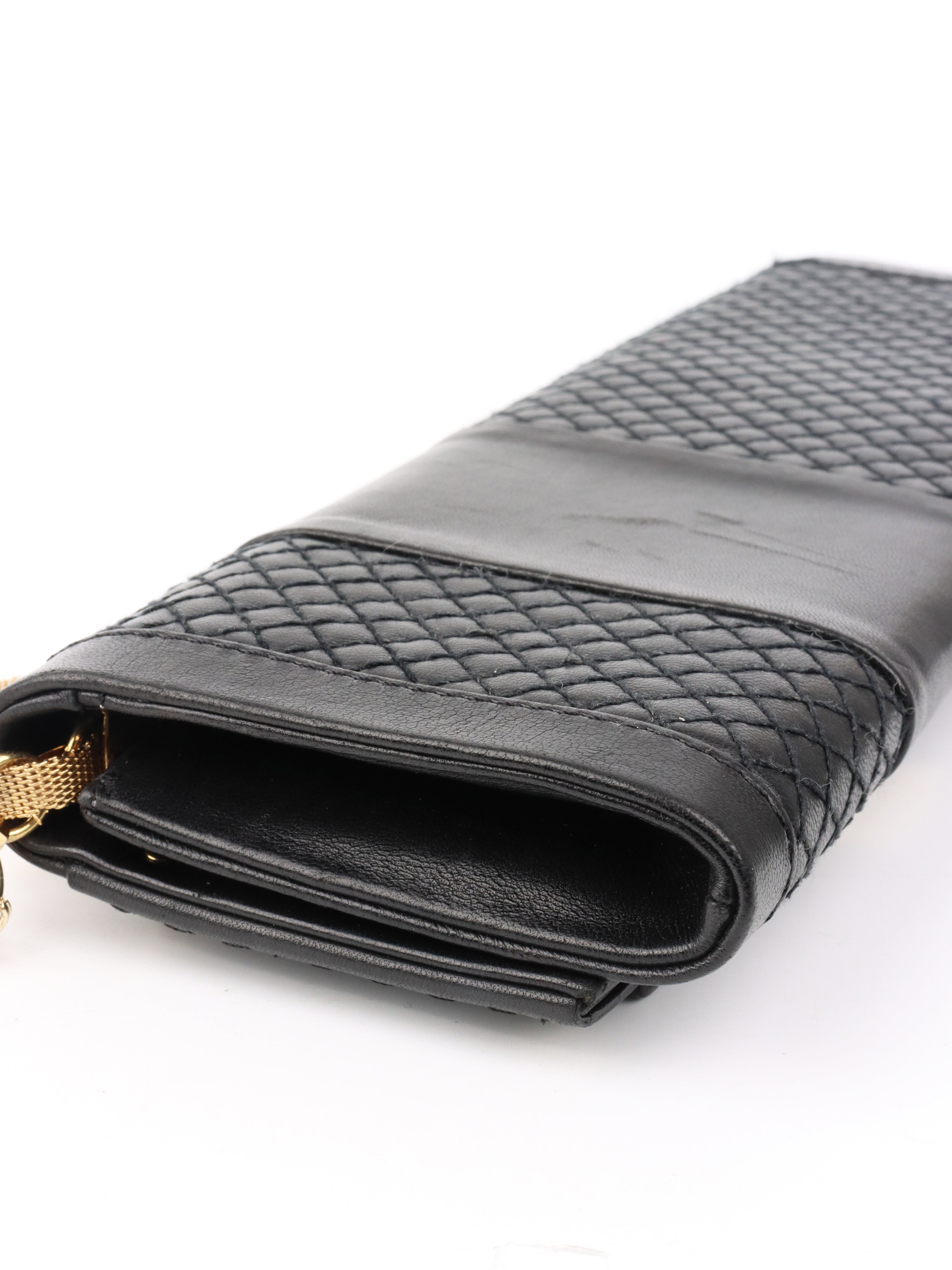 Versace Black Long Thin Clutch.