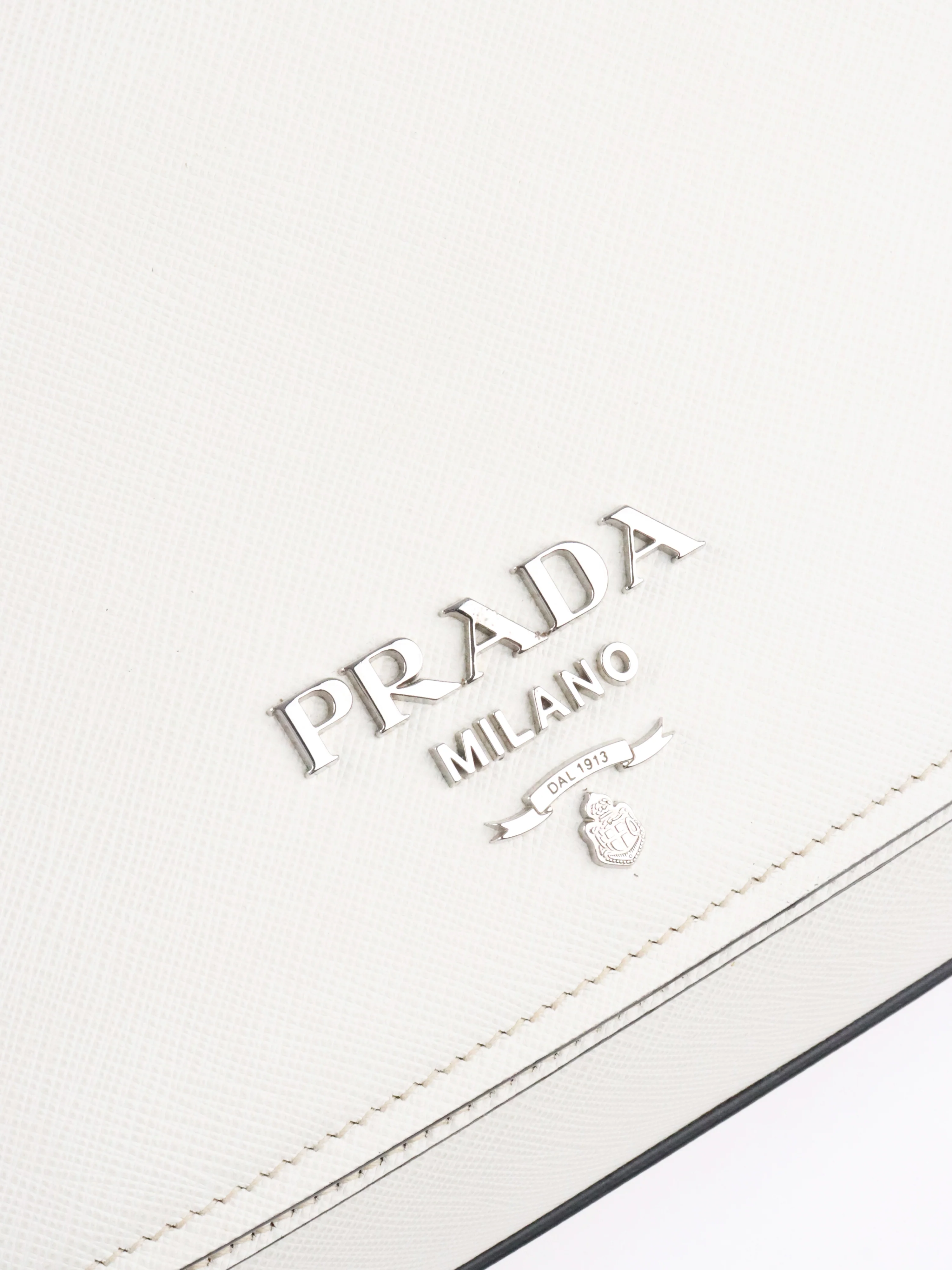 Prada White Saffiano Crossbody Bag