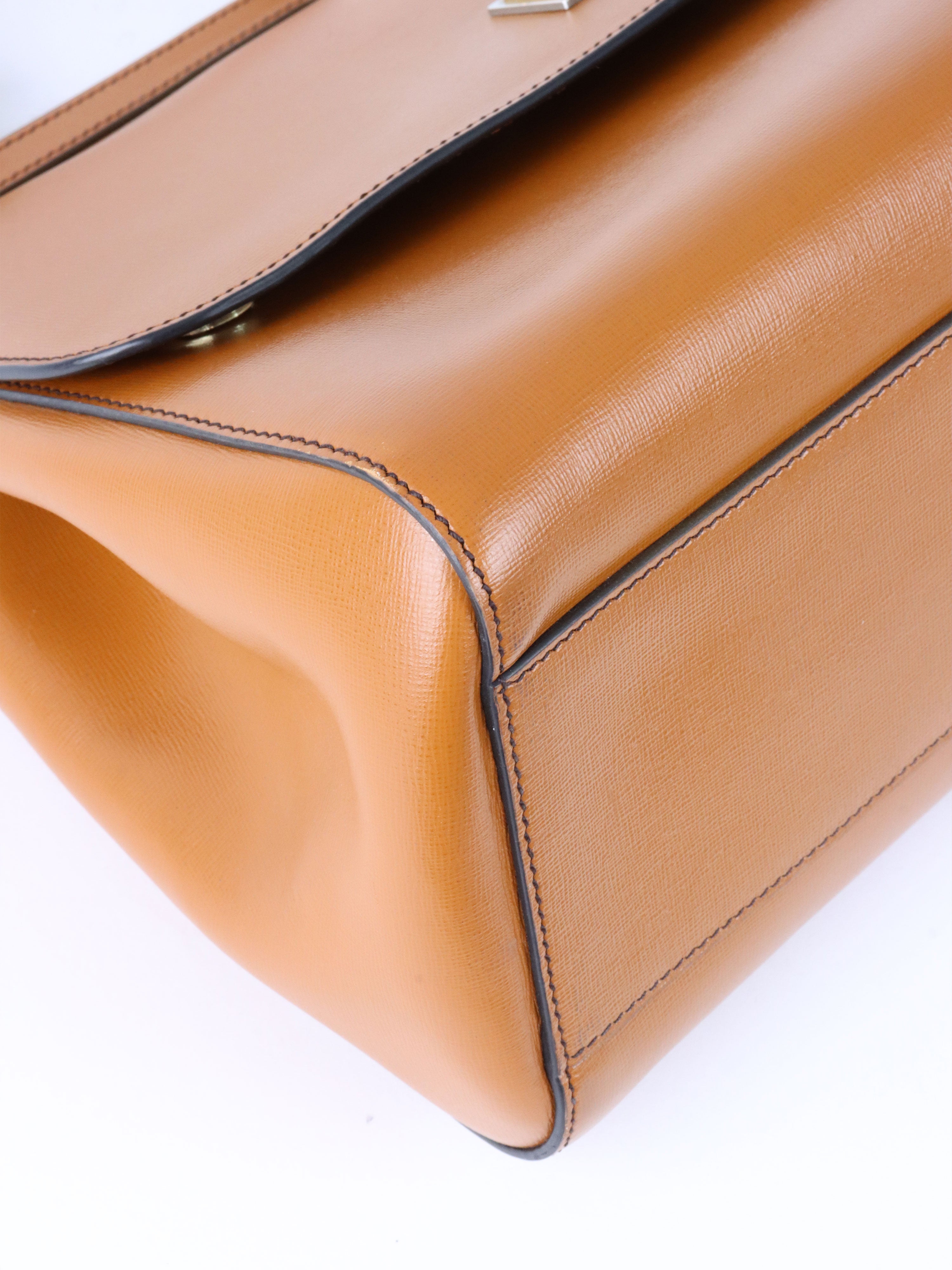 Dolce  Gabbana Caramel Brown Sicily Tote Bag.