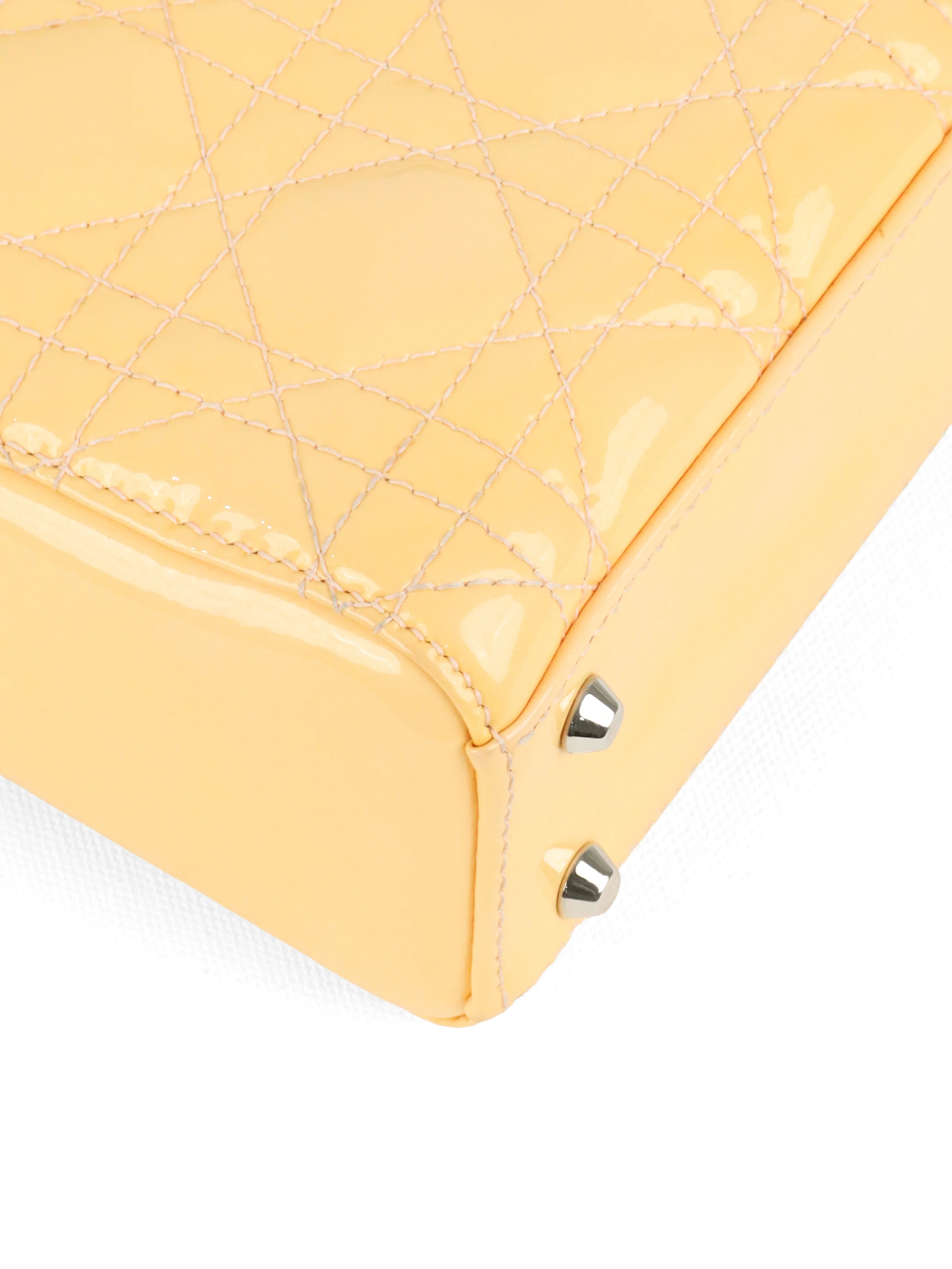 Dior Patent Beige Mini Lady Dior Bag SHW